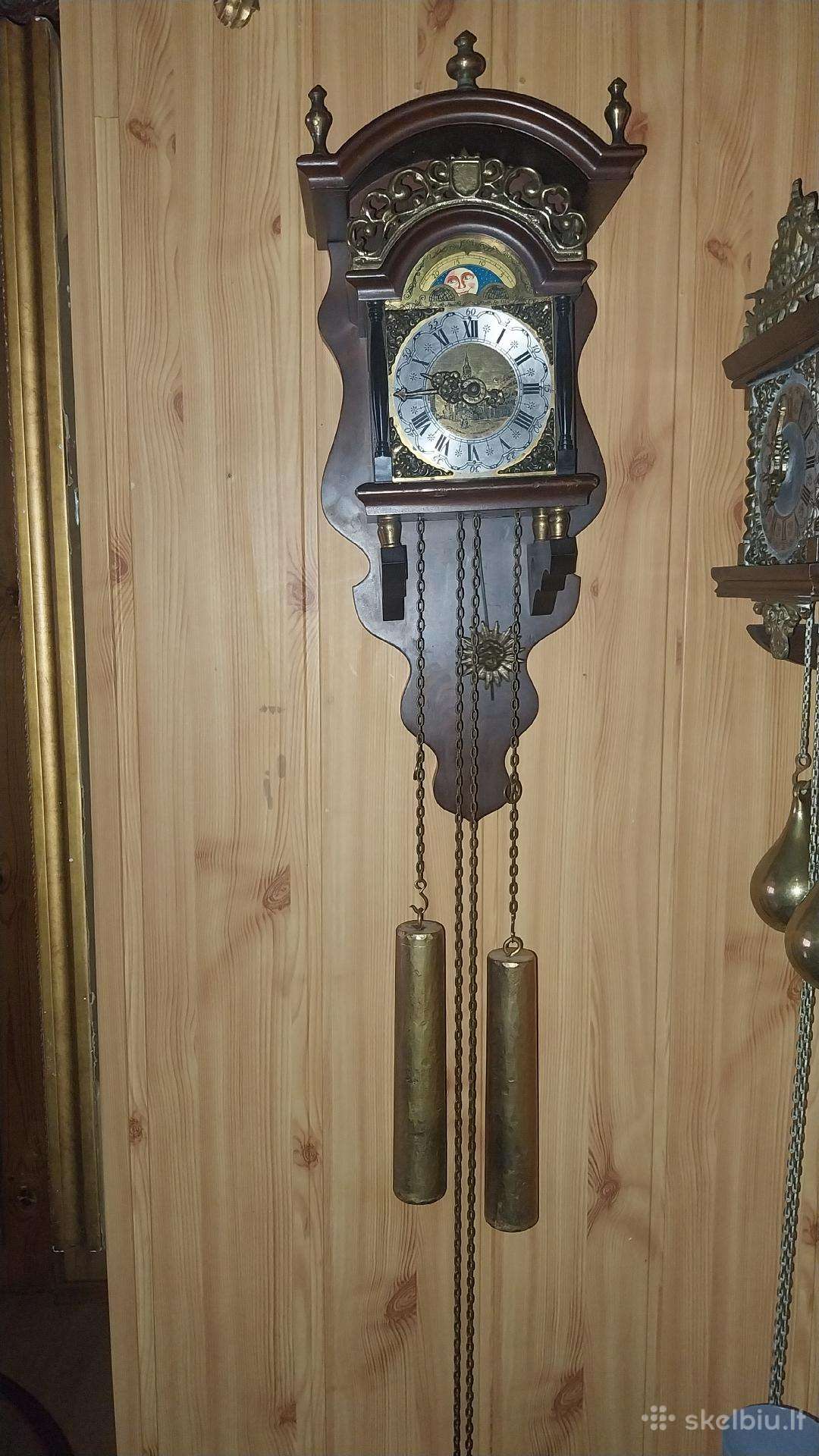 Vintažinis Wuba sieninis laikrodis mėnulio fazė