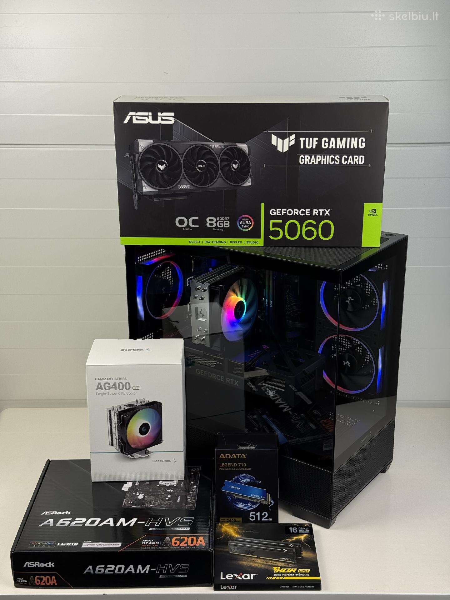 Naujas Žaidimų Pc Rtx 5060 Ryzen 5 8400f Ddr5 Am5