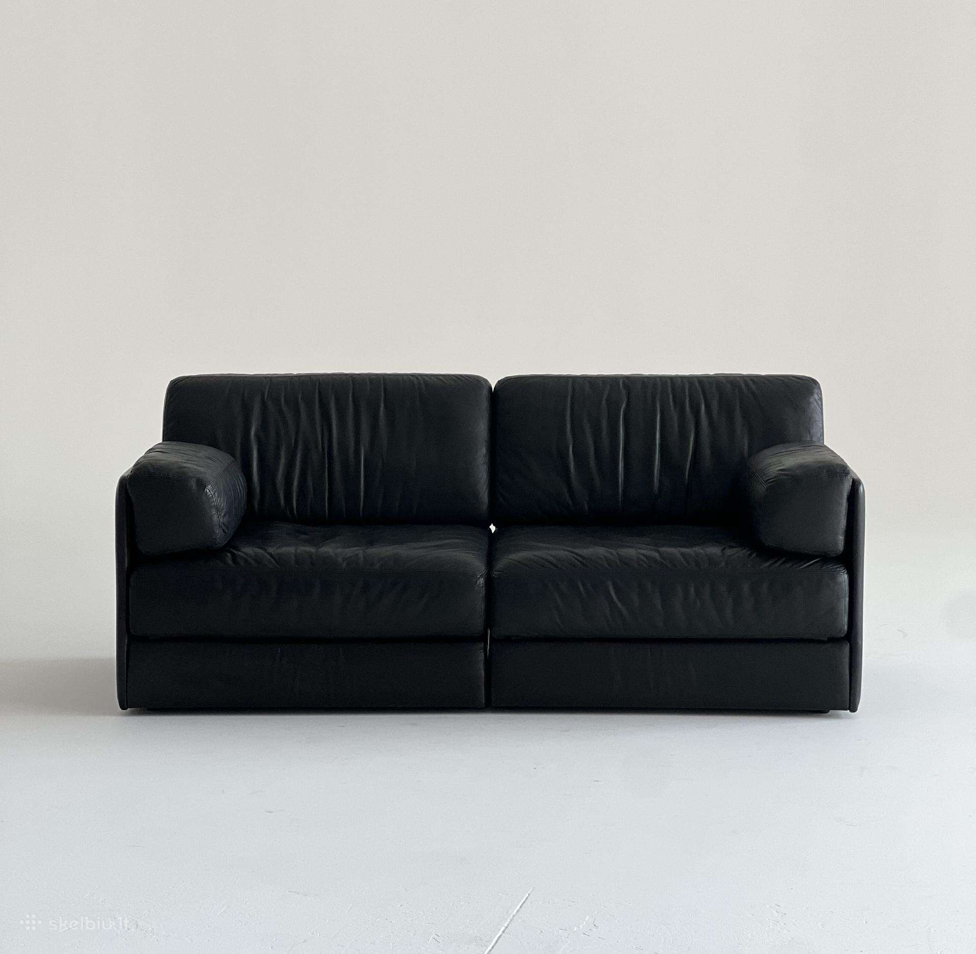Vintažinė odinė De Sede šveicarų gamintojo sofa
