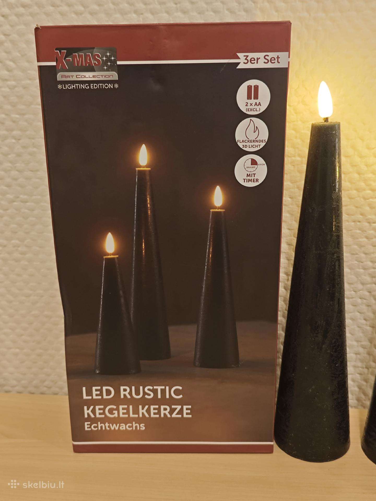 LED parafino žvakės