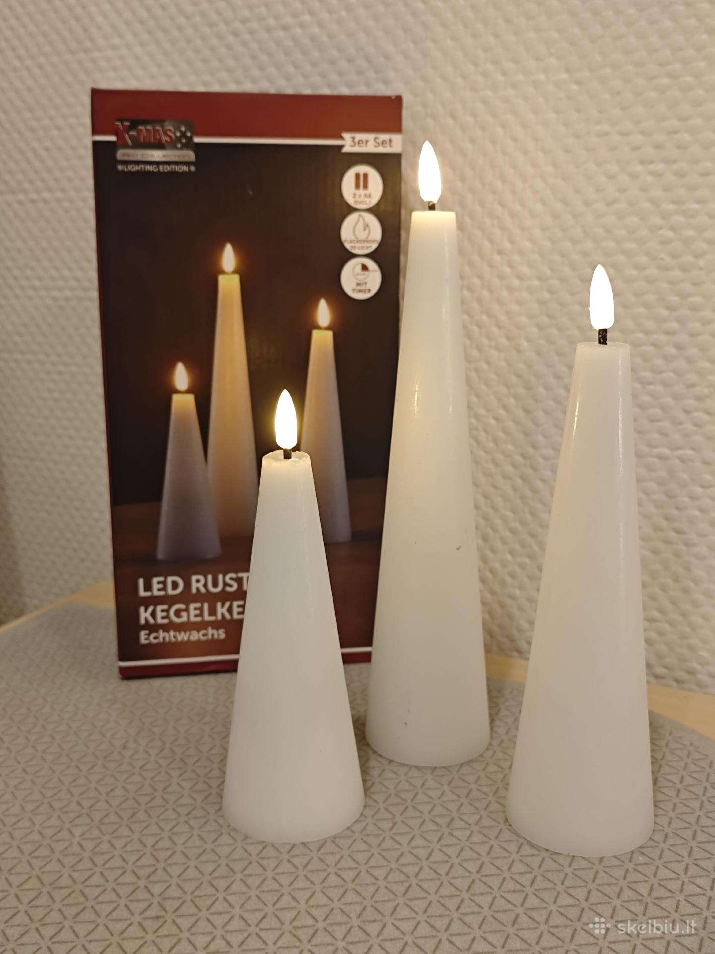 LED baltos parafino žvakės