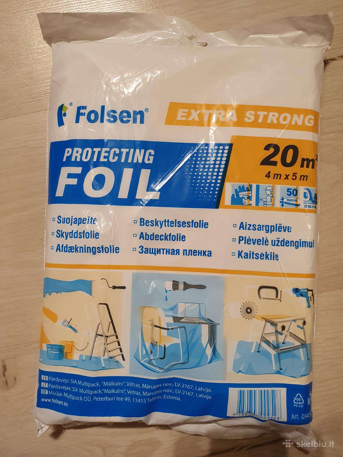 Folsen Extra Strong plėvelė 4x5 m, 50 m Nauja