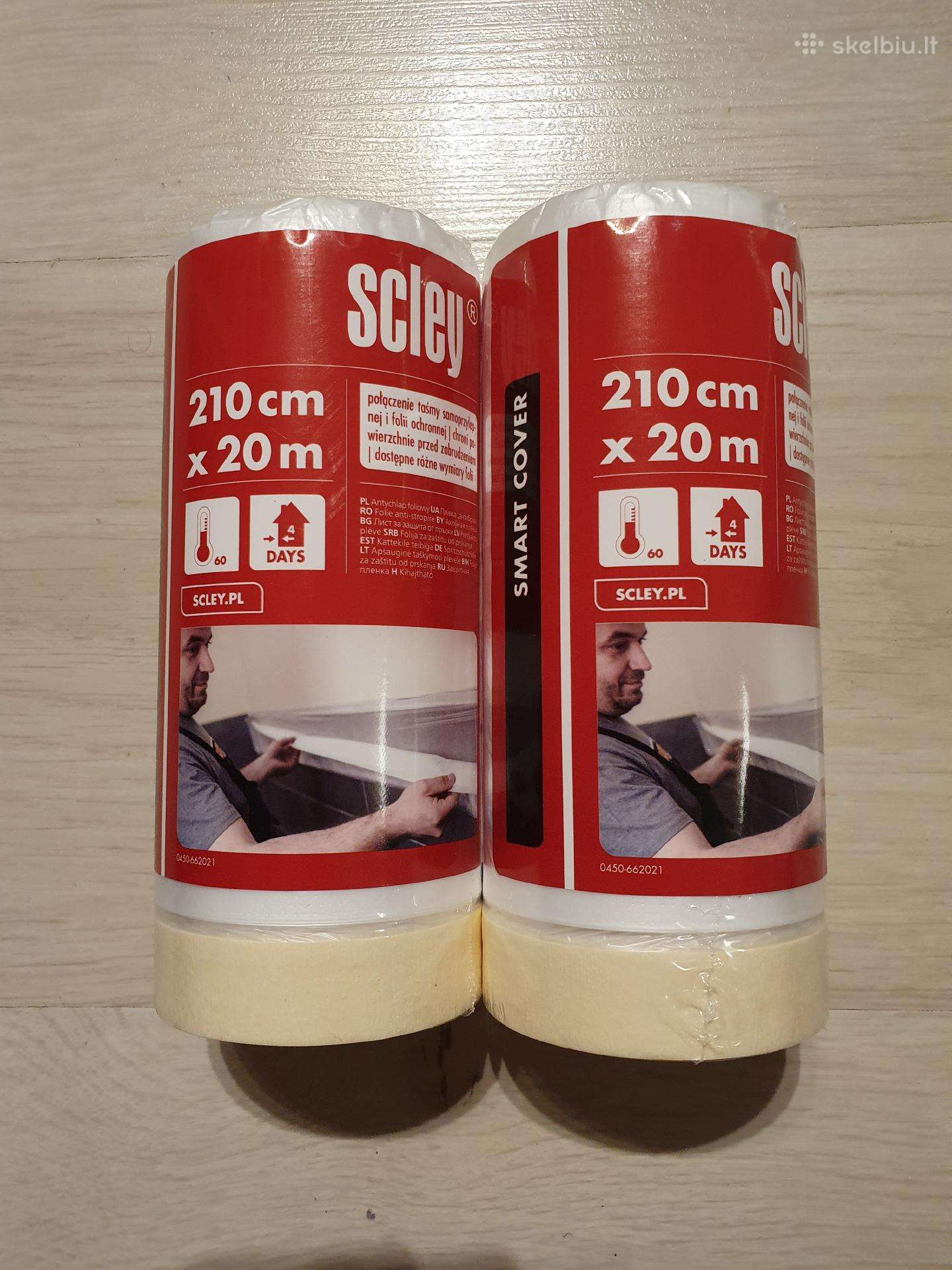 Scley plėvelė su dažymo juosta 210cm x 20m, 2 vnt