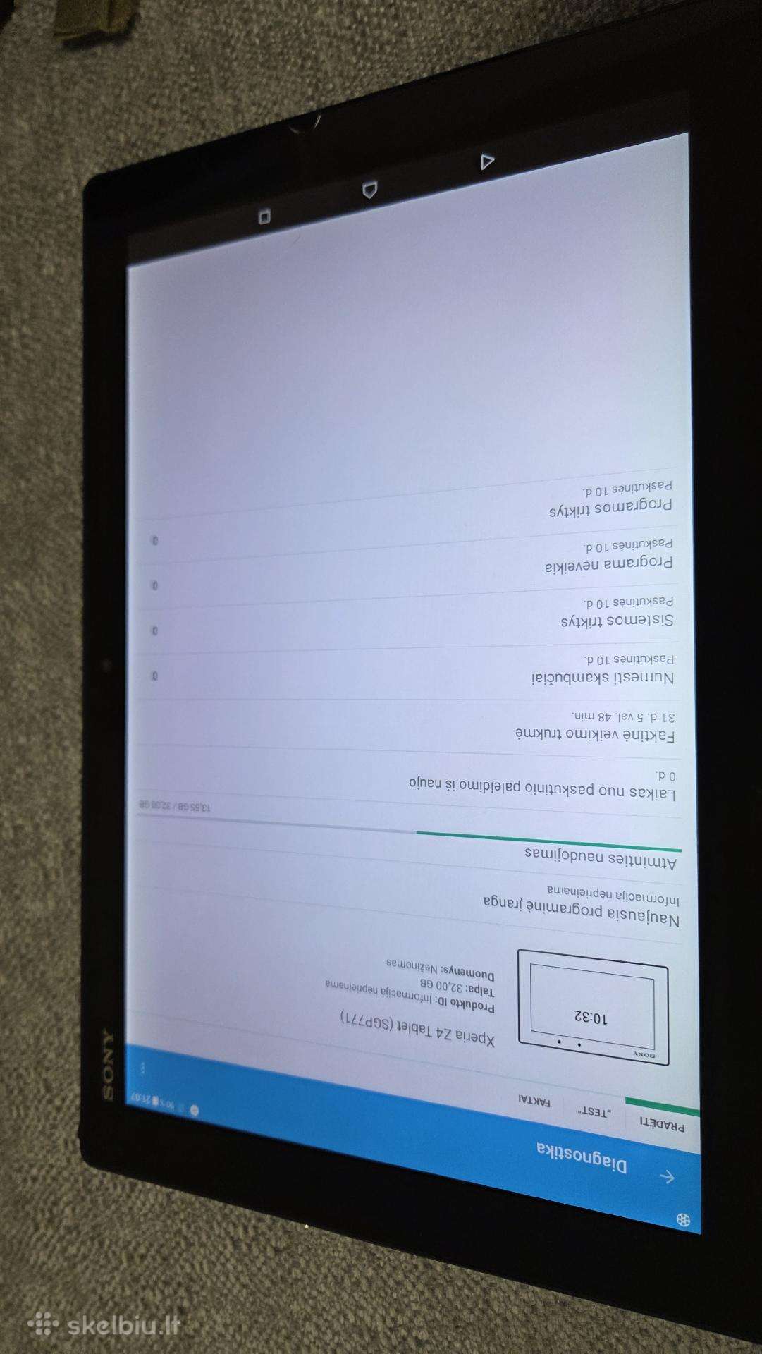 Plančetė xperia z4