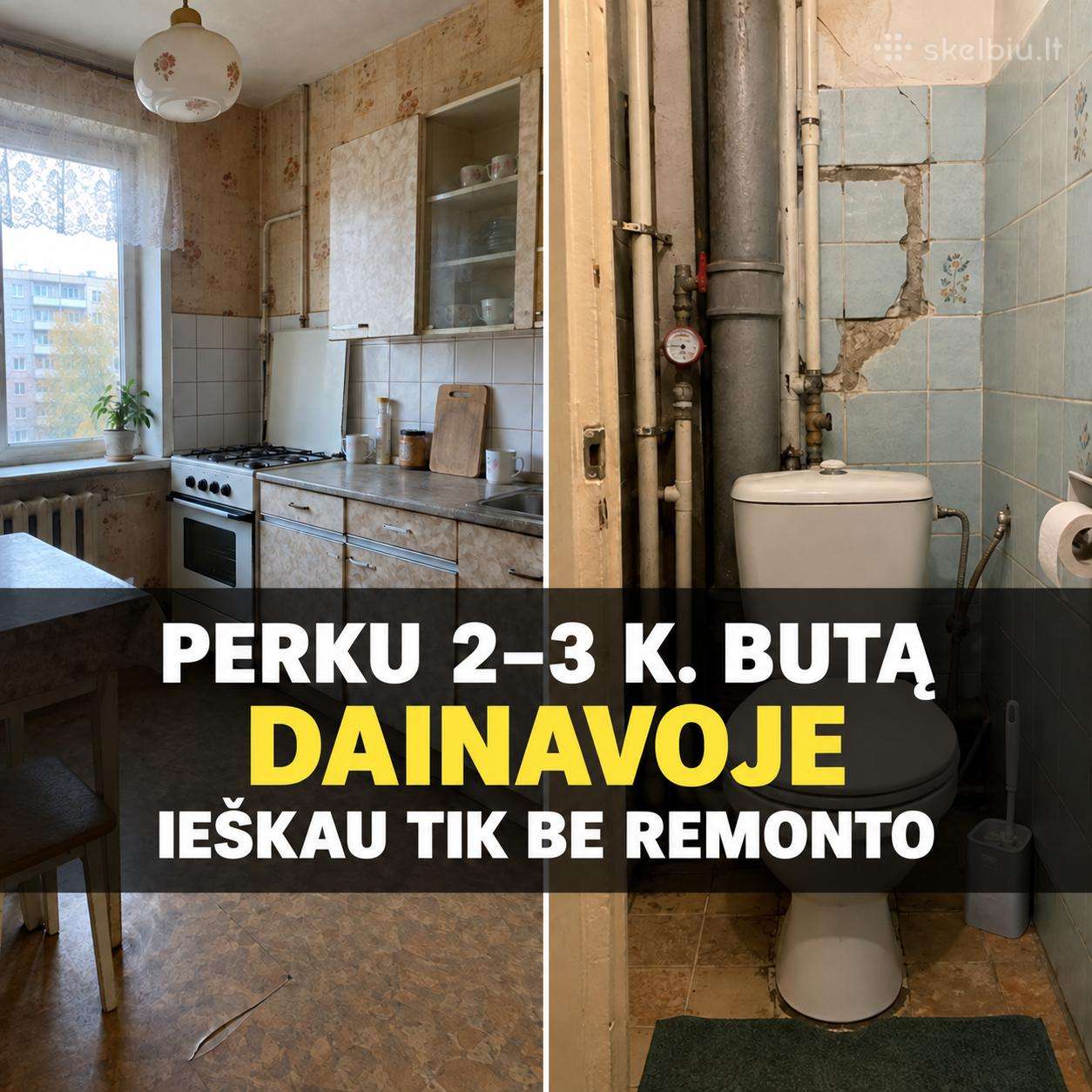 Perku 2–3 Kambarių Butą Dainavos Rajone
