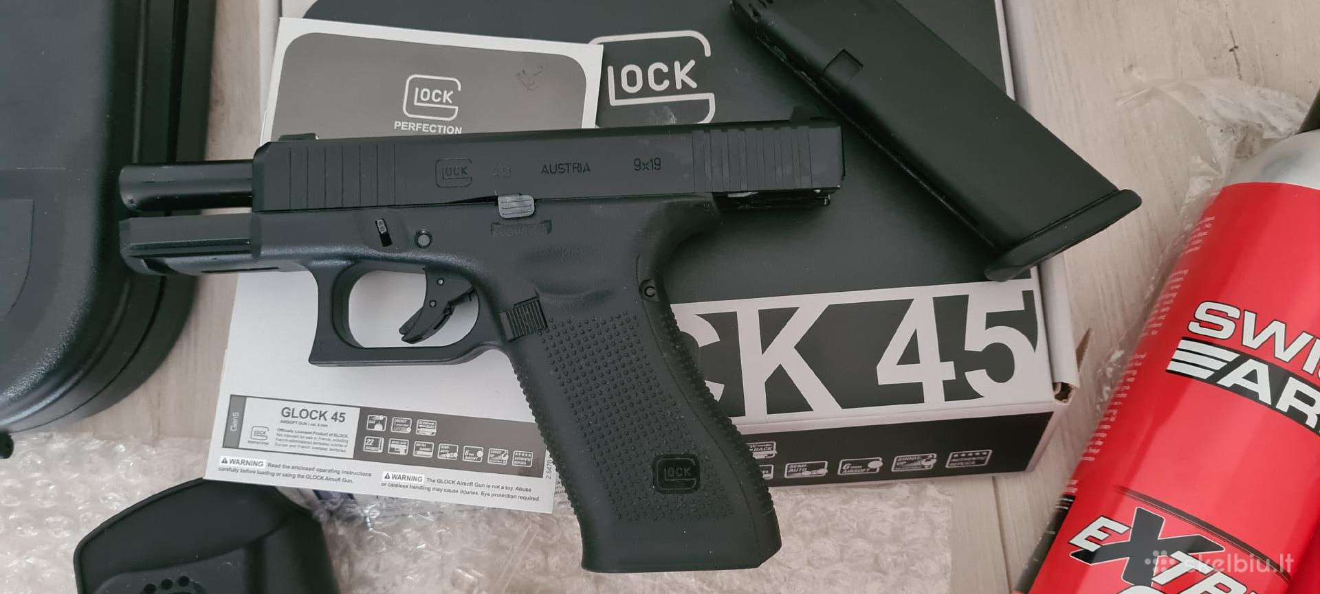 Glock 45 Airsoft (Umarex Gg, 6 mm) su priedais