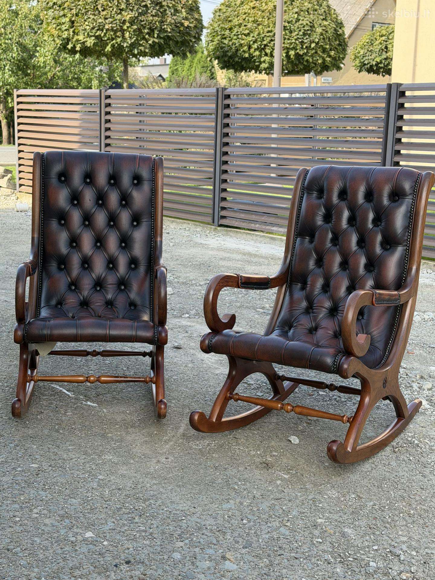 Chesterfield odiniai supami krėslai