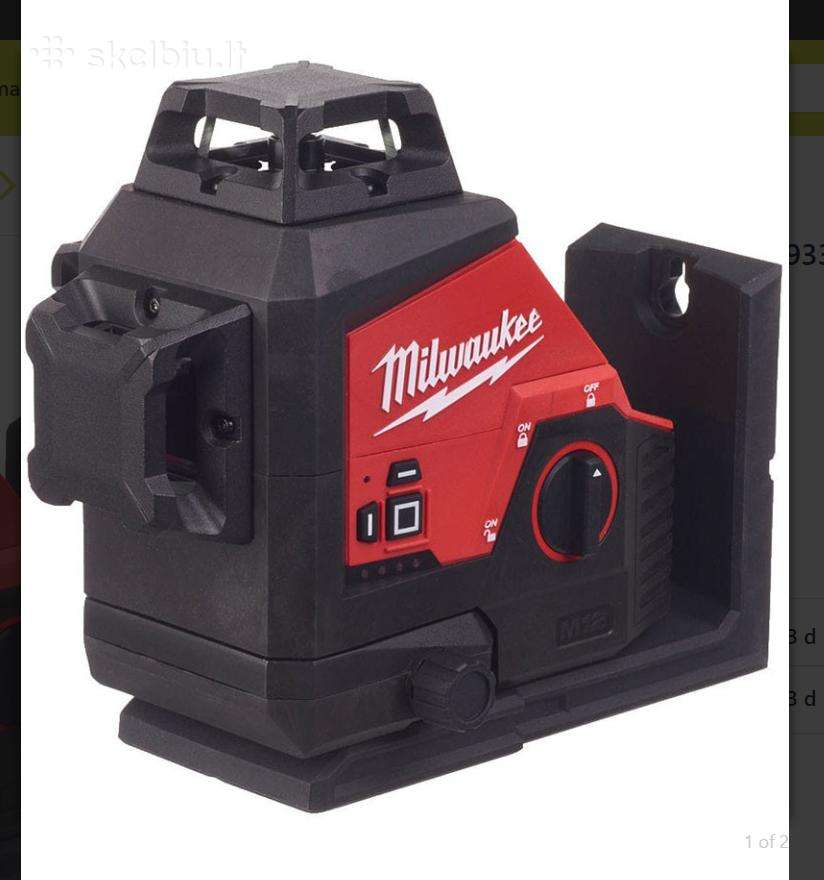 Milwaukee zalias 360 lazeris naujas