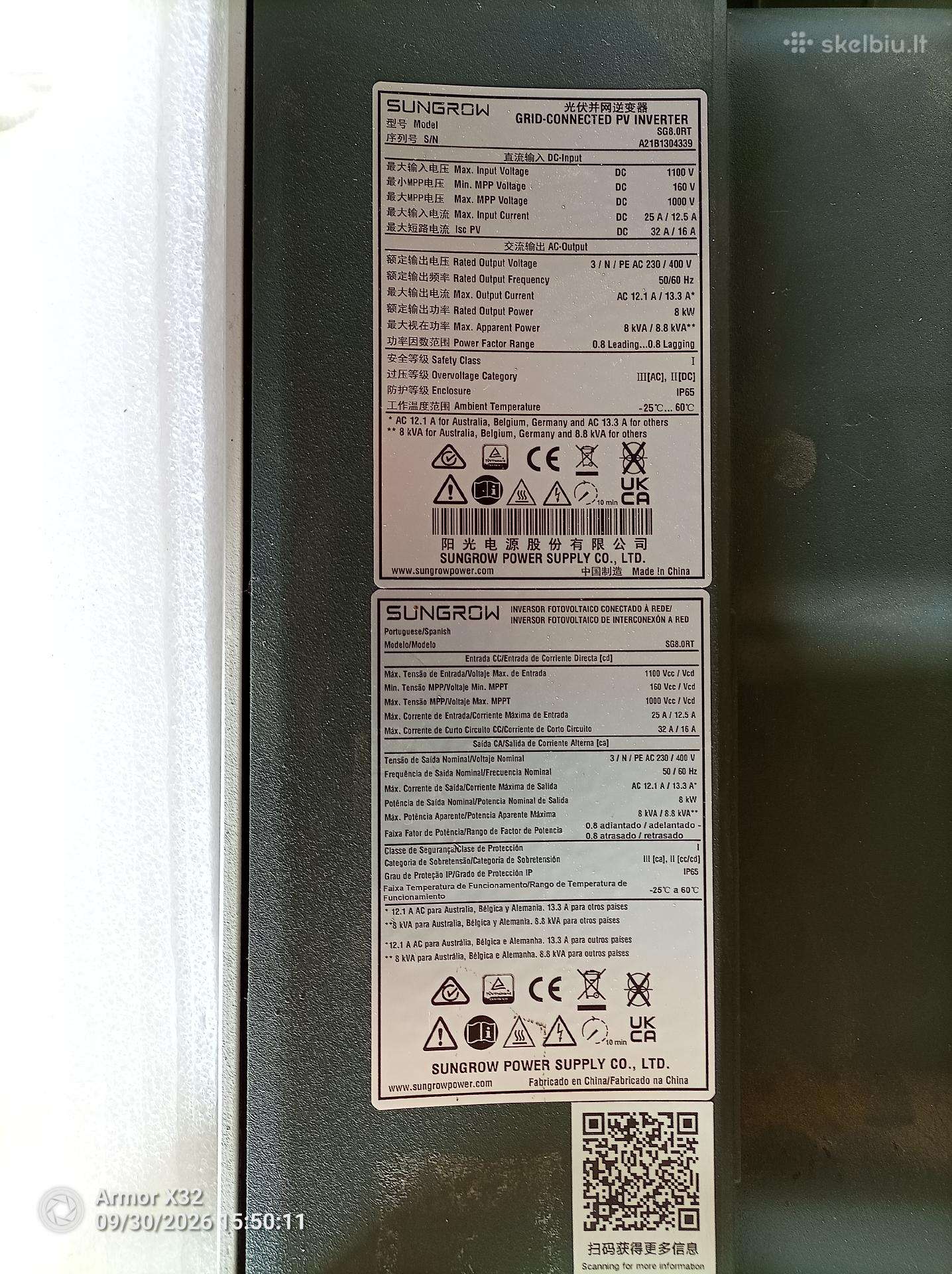 Inverteris Sungrow 8 Kw