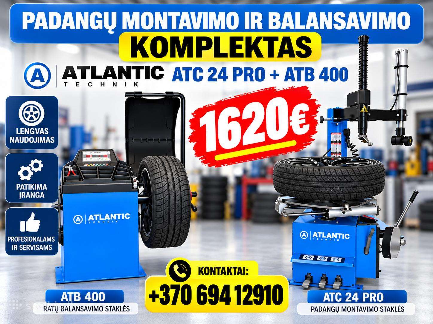 Padangų montavimo ir balansavimo komplektas