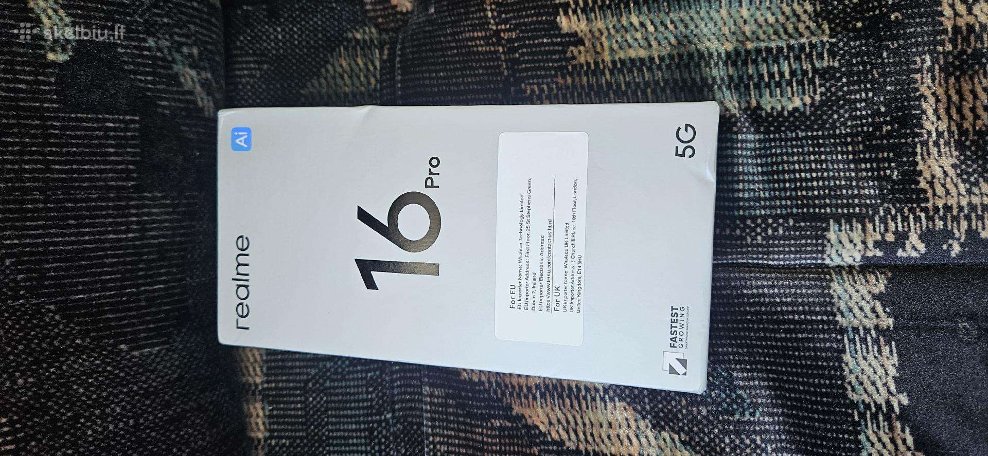 Naujas, neispakuotas realme 16 pro 5G gold 256gb