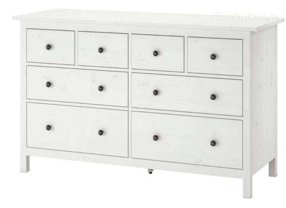 Ikea Hemnes komoda su 8 stalčiais, balta