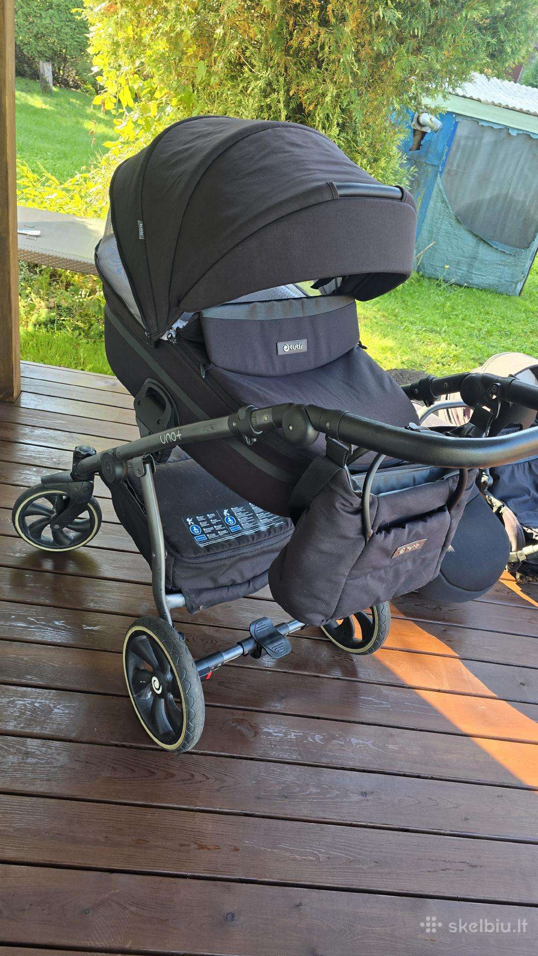 Juodos spalvos Tutis Uno+ 3 in 1 vežimėlis