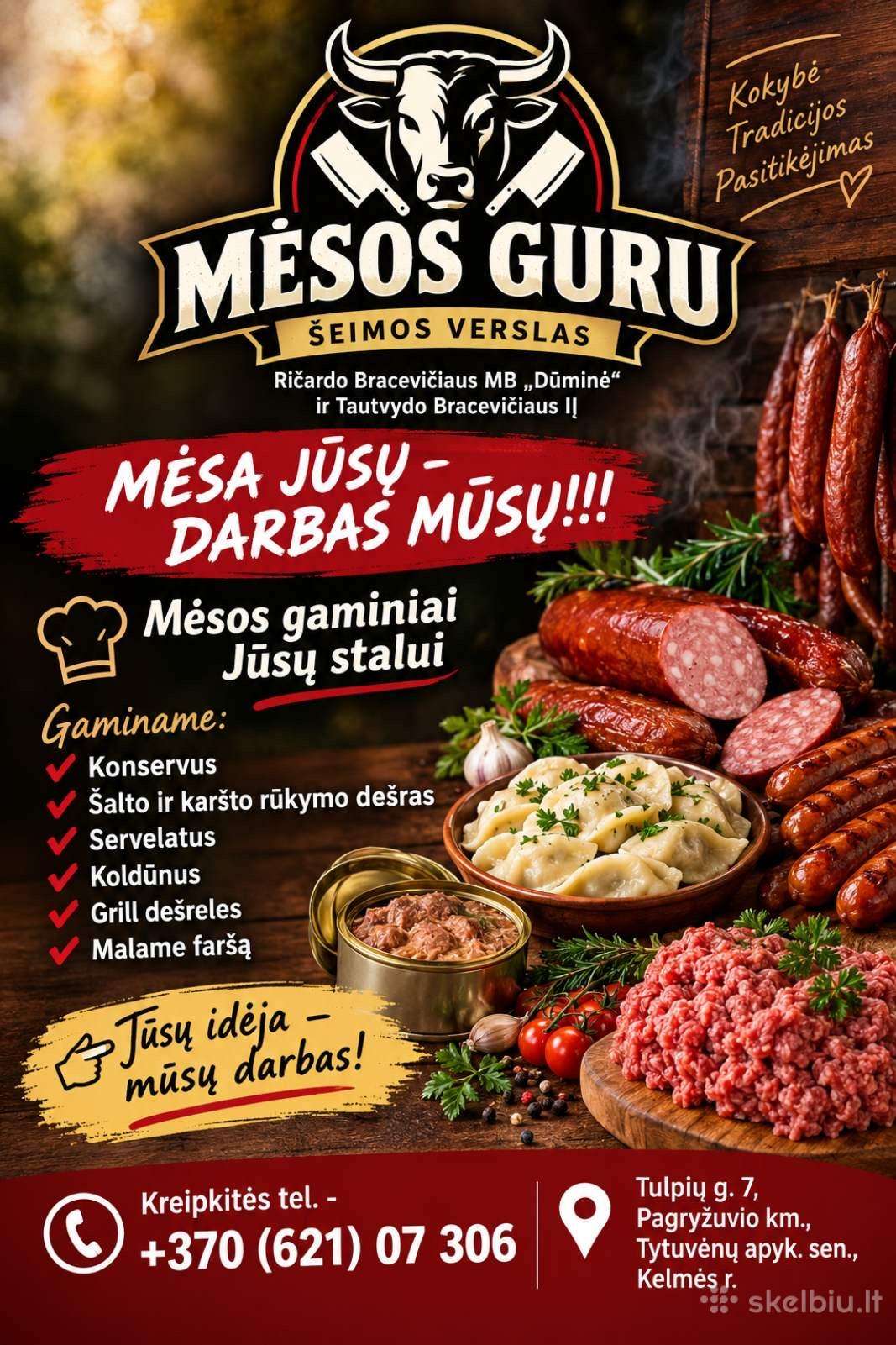Mėsos perdibimas ir konservavimas Kelmės raj