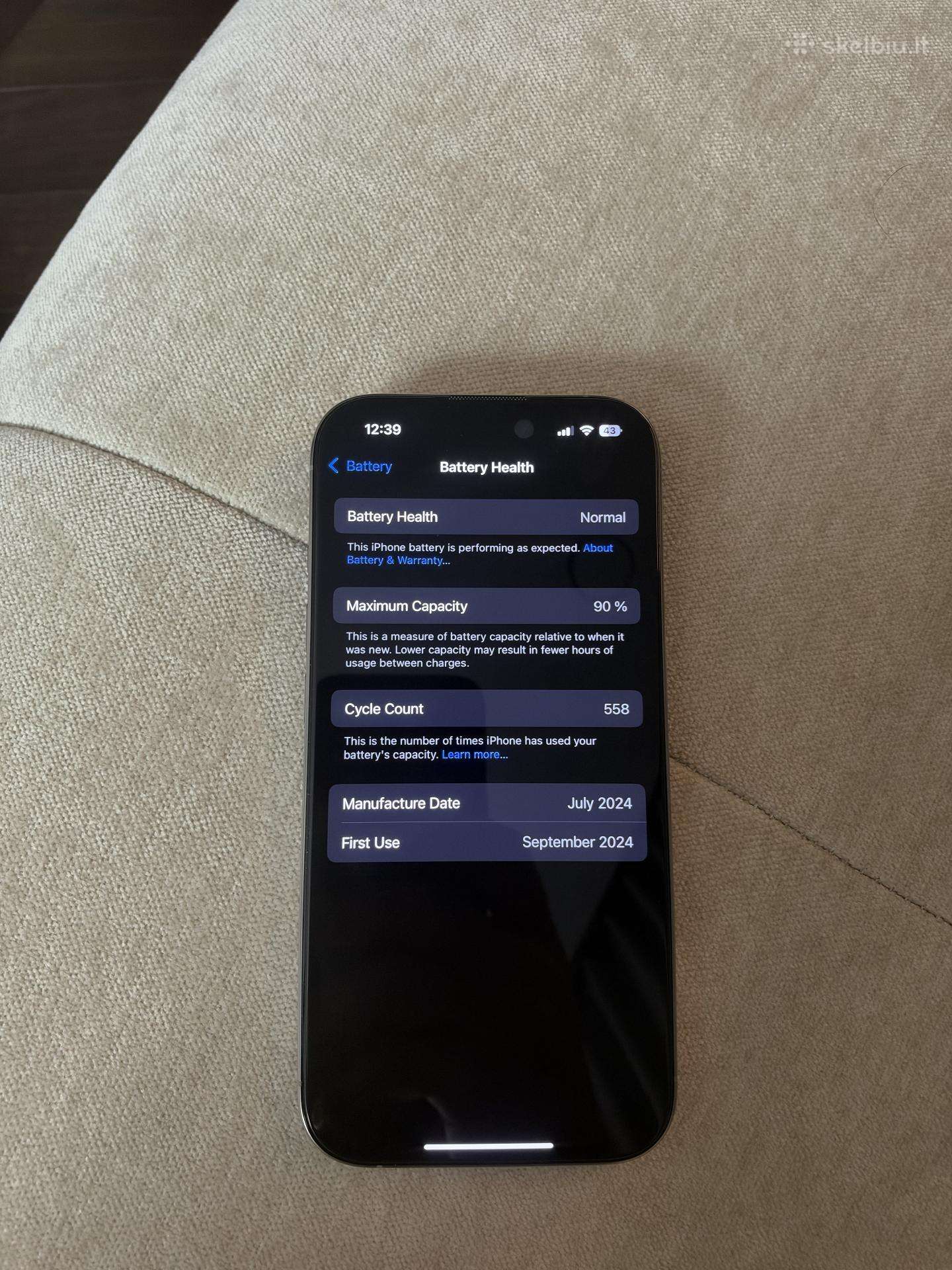 iPhone 16 pro 128 GB naudotas