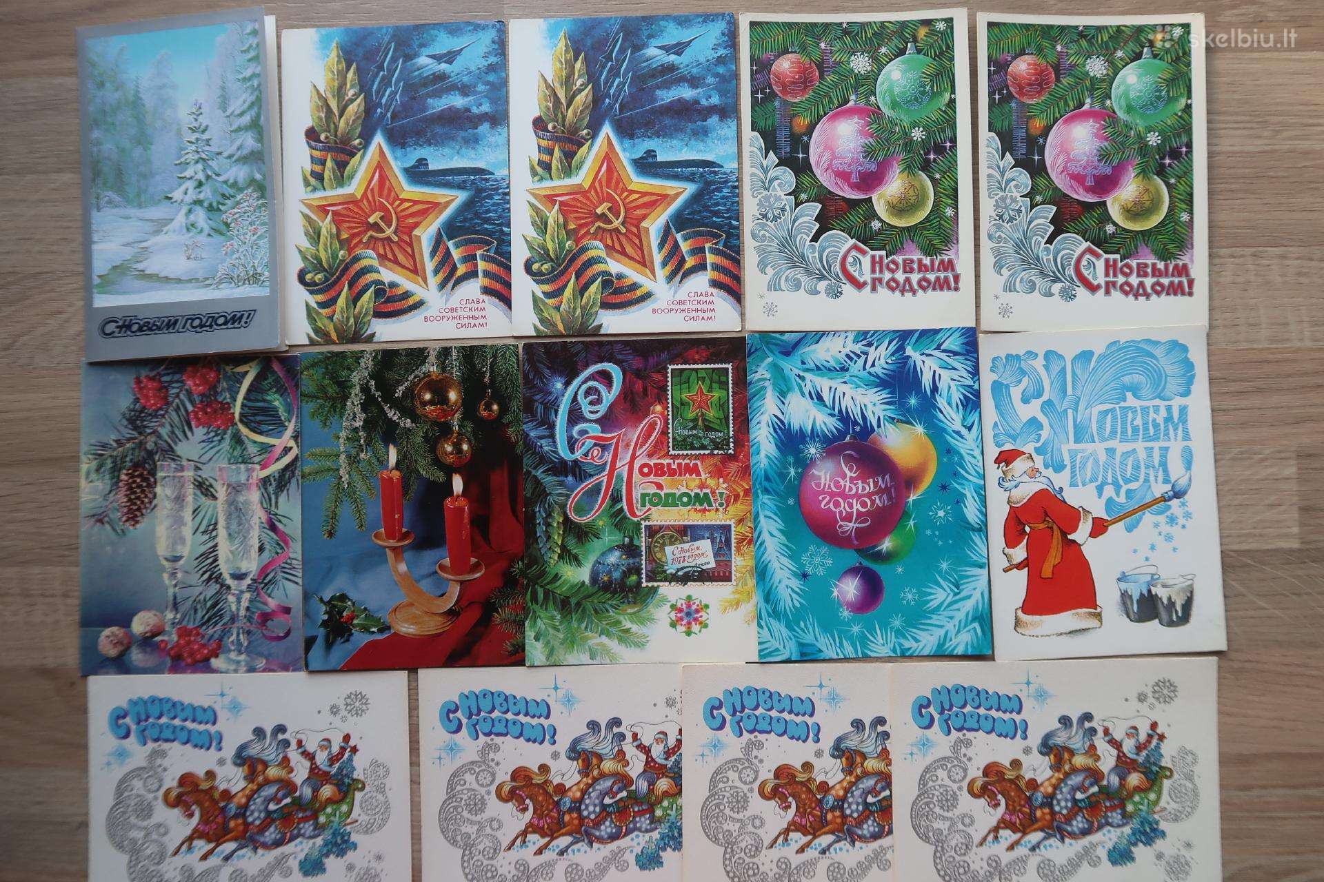 Vintage postcards, New Year, senos atvirutės, 14vn