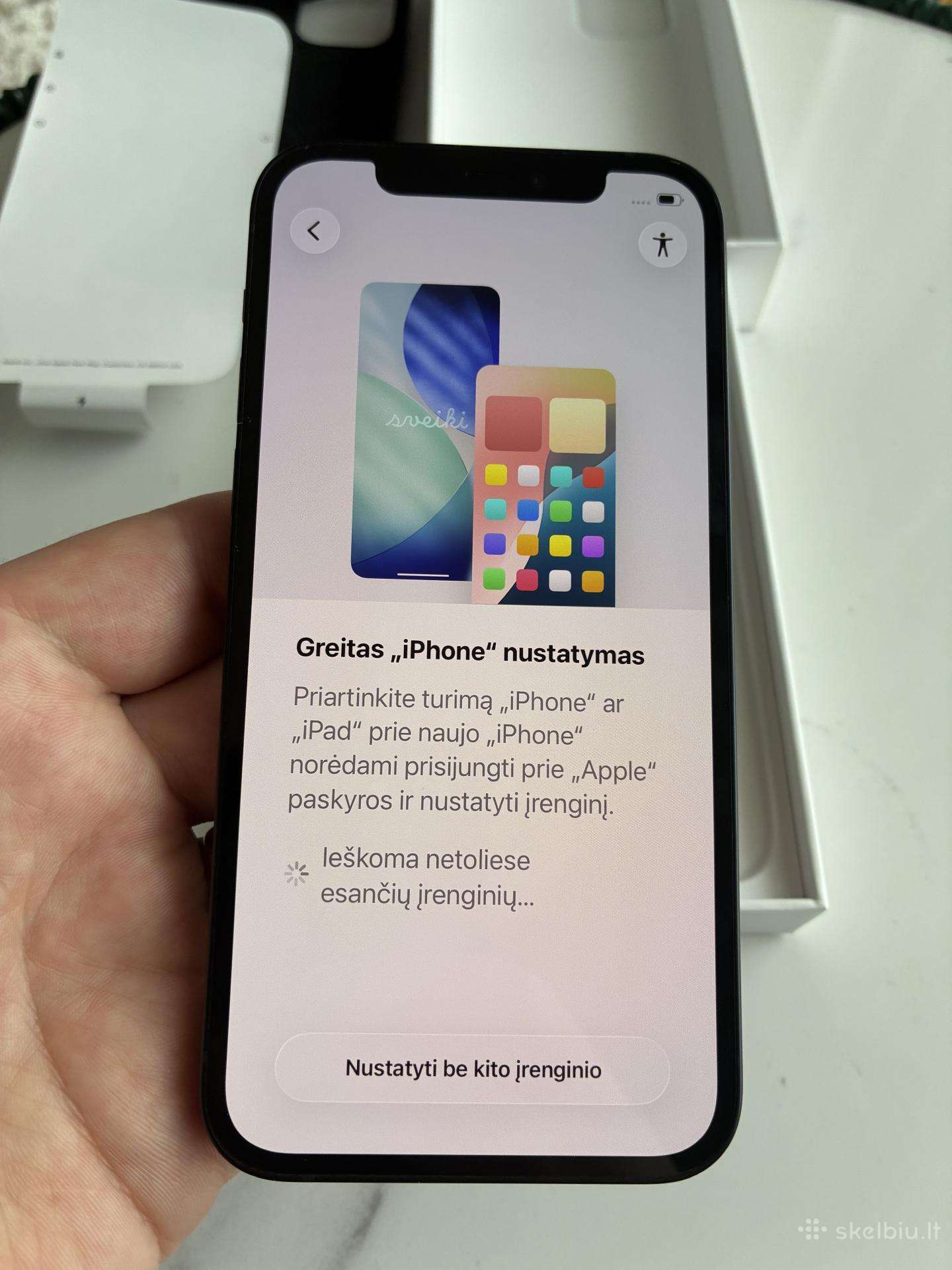 iPhone 12 128 GB juodas puikios būklės