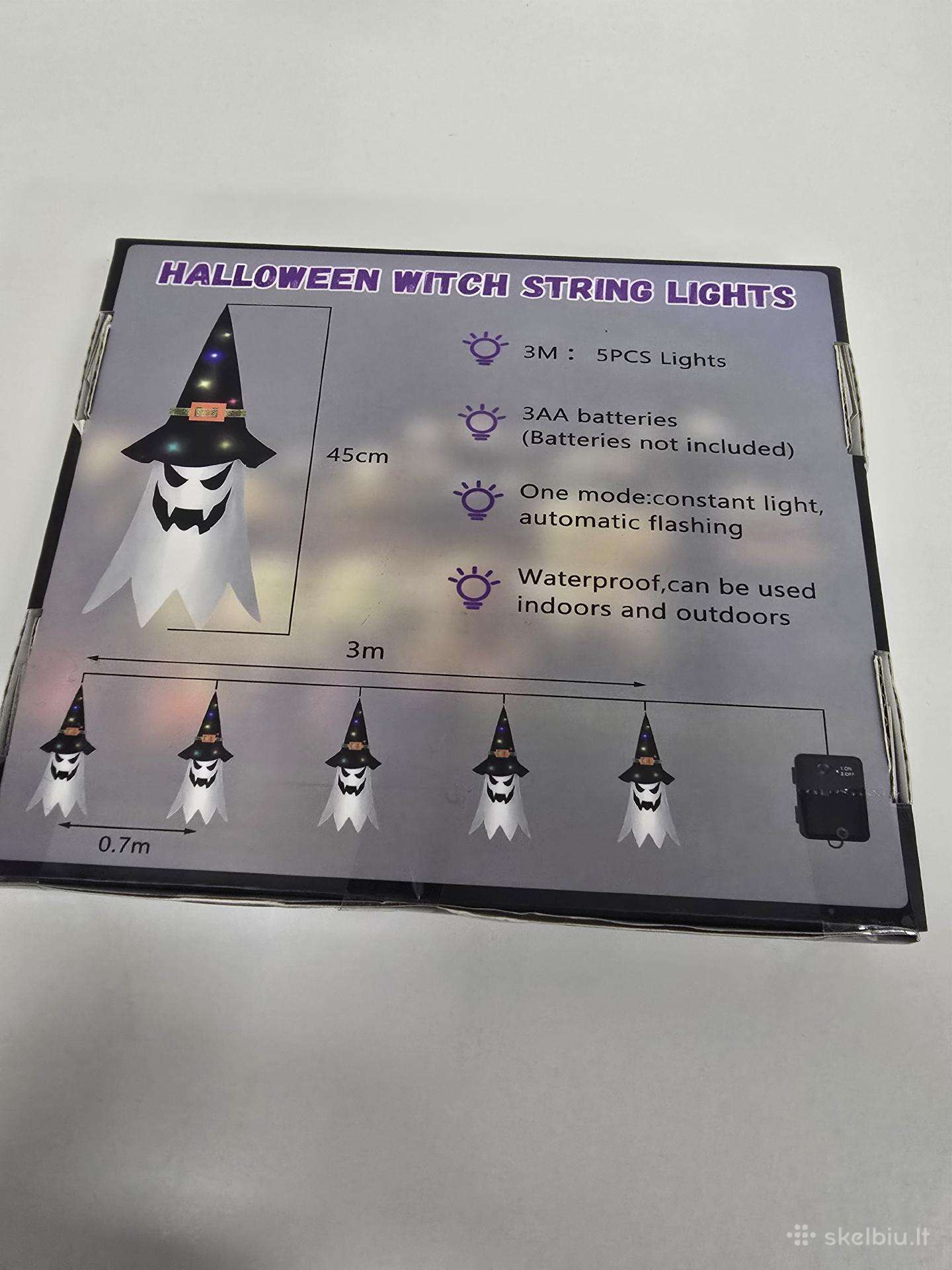 Helovino LED girlianda 3 m su 5 vaiduokliais