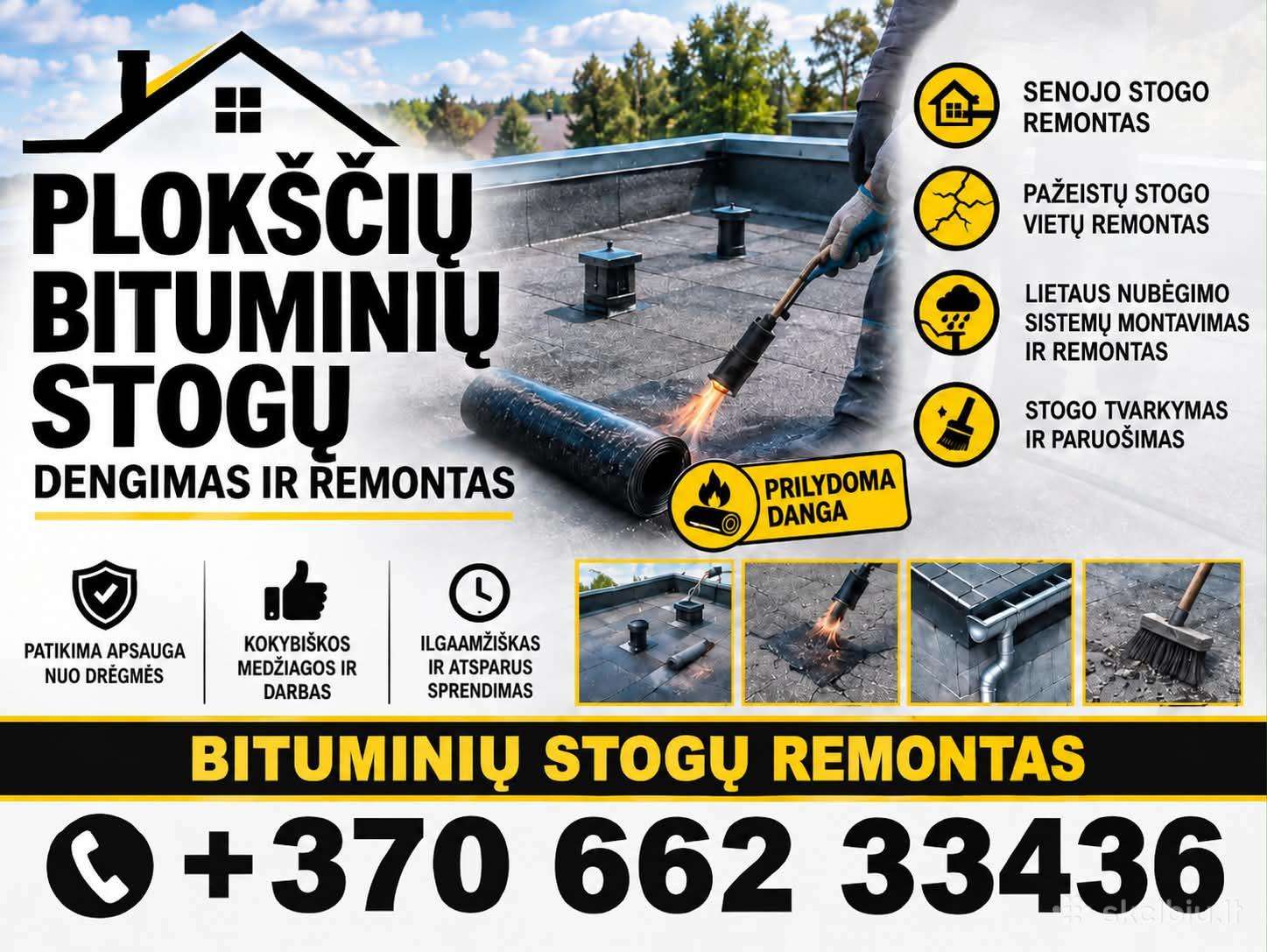 Stogų Remontas Bituminiai Stogai Plokšti Stogai