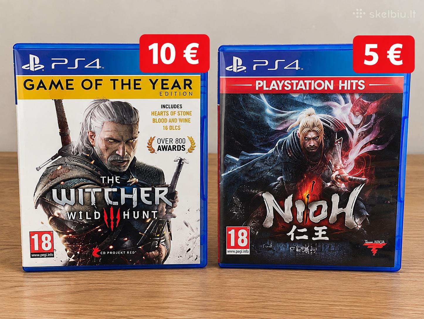 Ps4 žaidimai – The Witcher 3 Goty ir Nioh