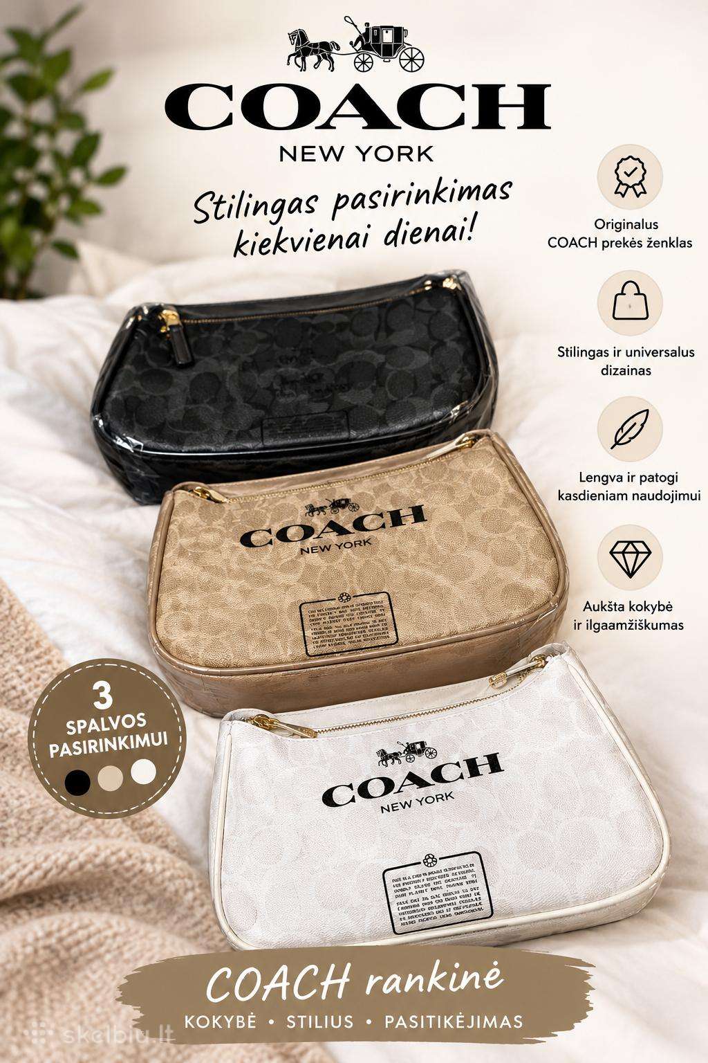 Coach rankinės – stilius ir elegancija kiekviena