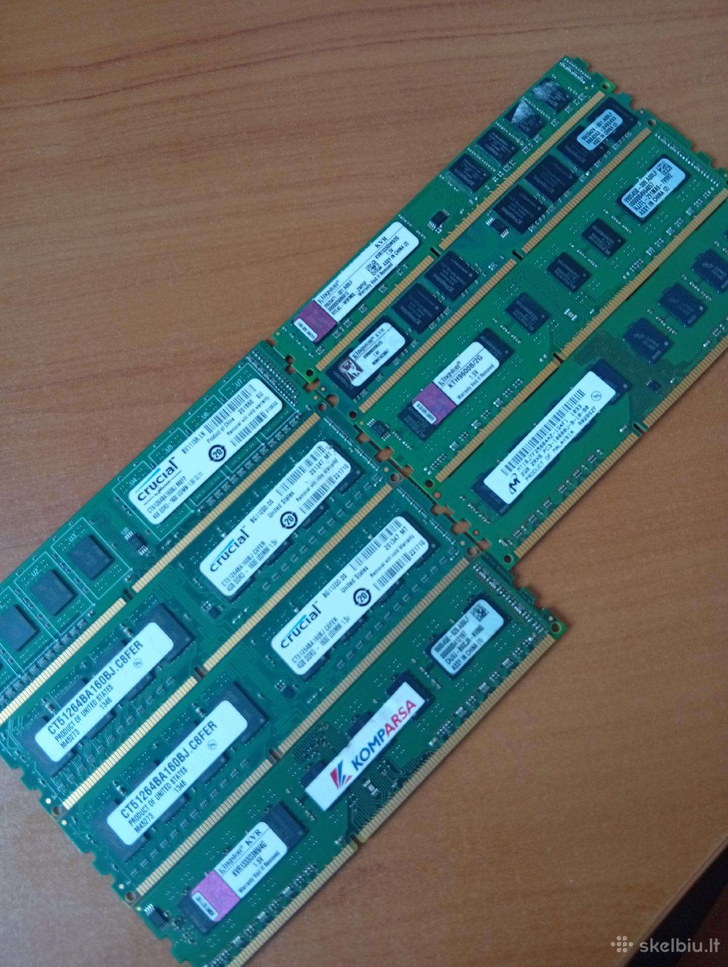 9vnt RAM - 5x4gb ir 4x2gb - už viską 20eu