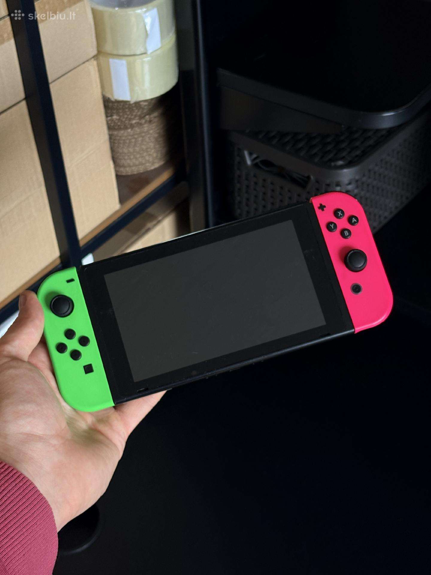 Nintendo Switch Neon Pink and Green