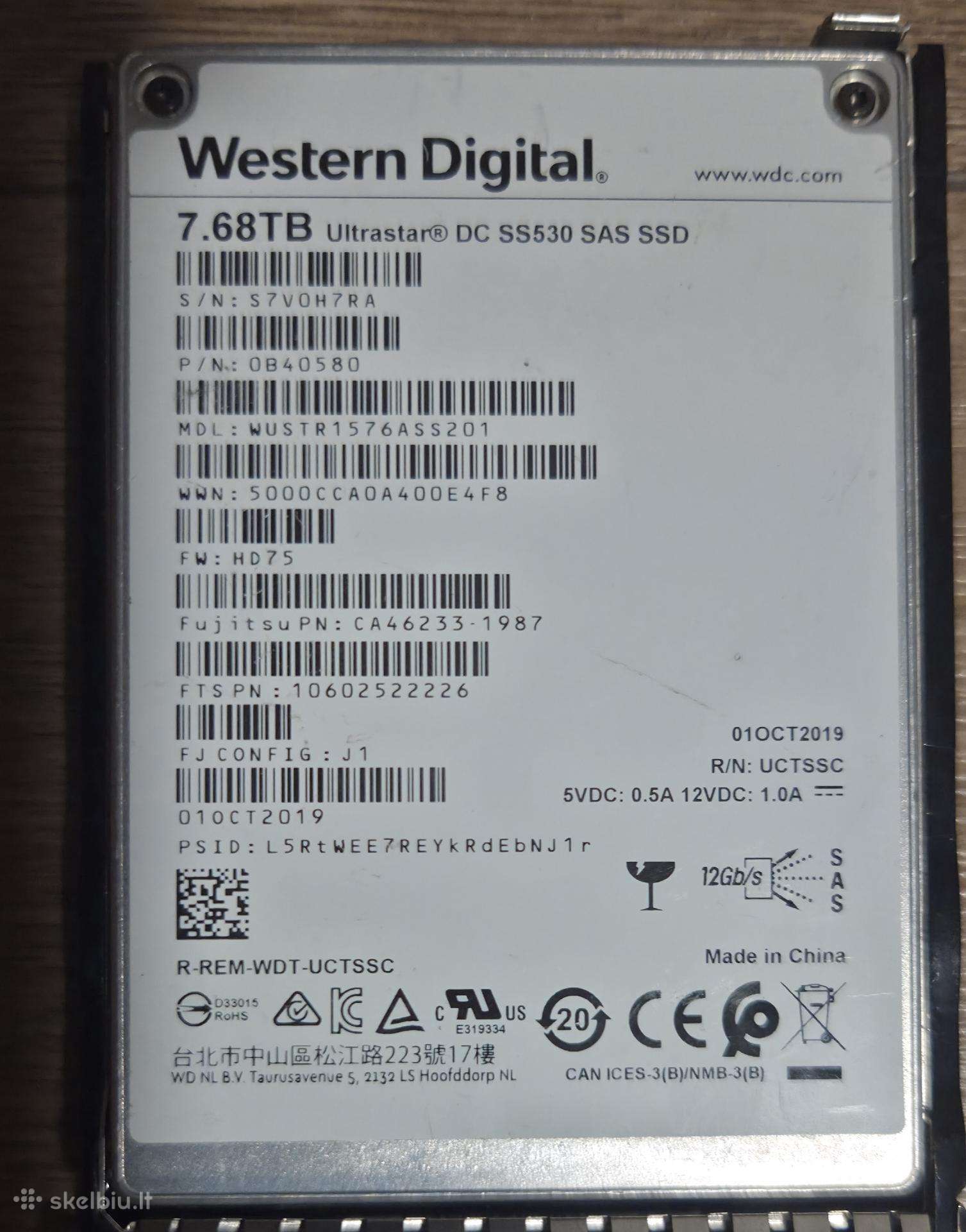 Sas SSD 7.68tb, 3.6tb 12gb/s, 800gb 24gb/s, 400gb