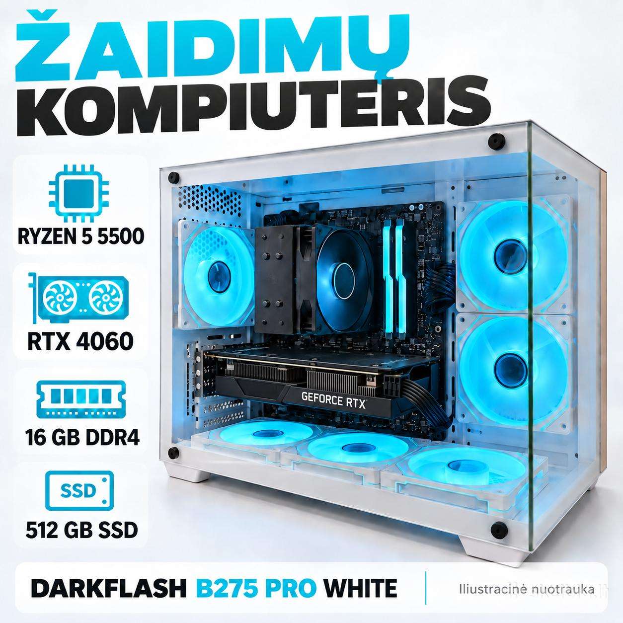 Gaming Pc Ryzen 5 8400f / Rtx 4060 / 16gb Ddr4