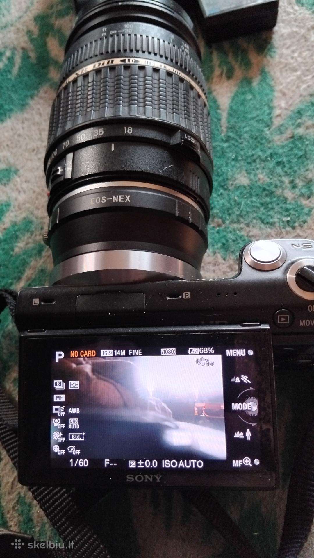 Sony nex 5n. 16,1 megapikselių sisteminis