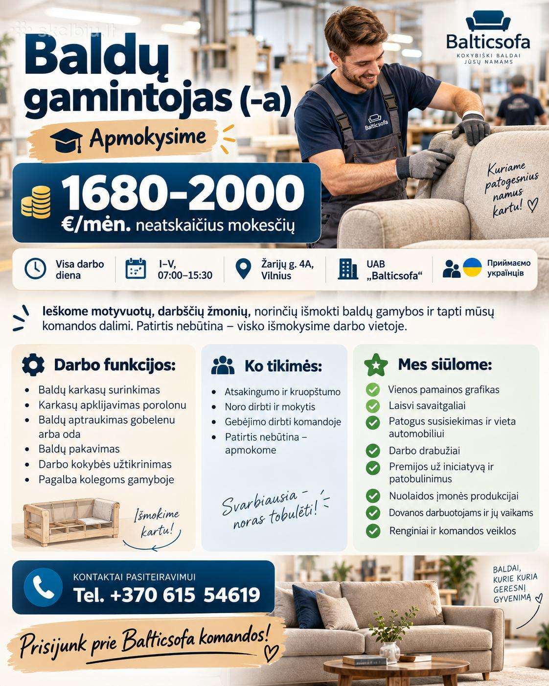 Baldų gamintojas (-a)