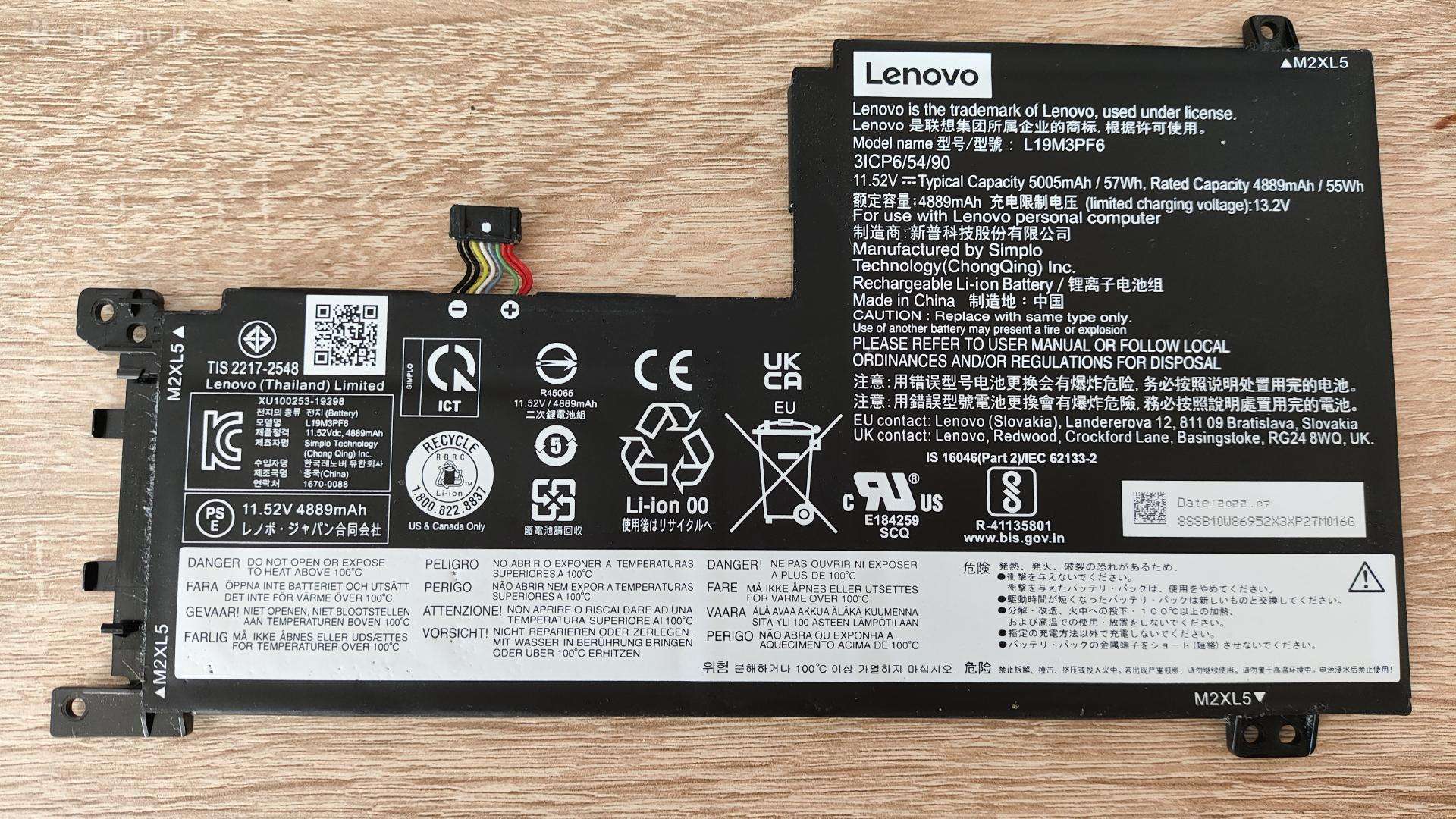 Lenovo L19m3pf6 akumuliatorius