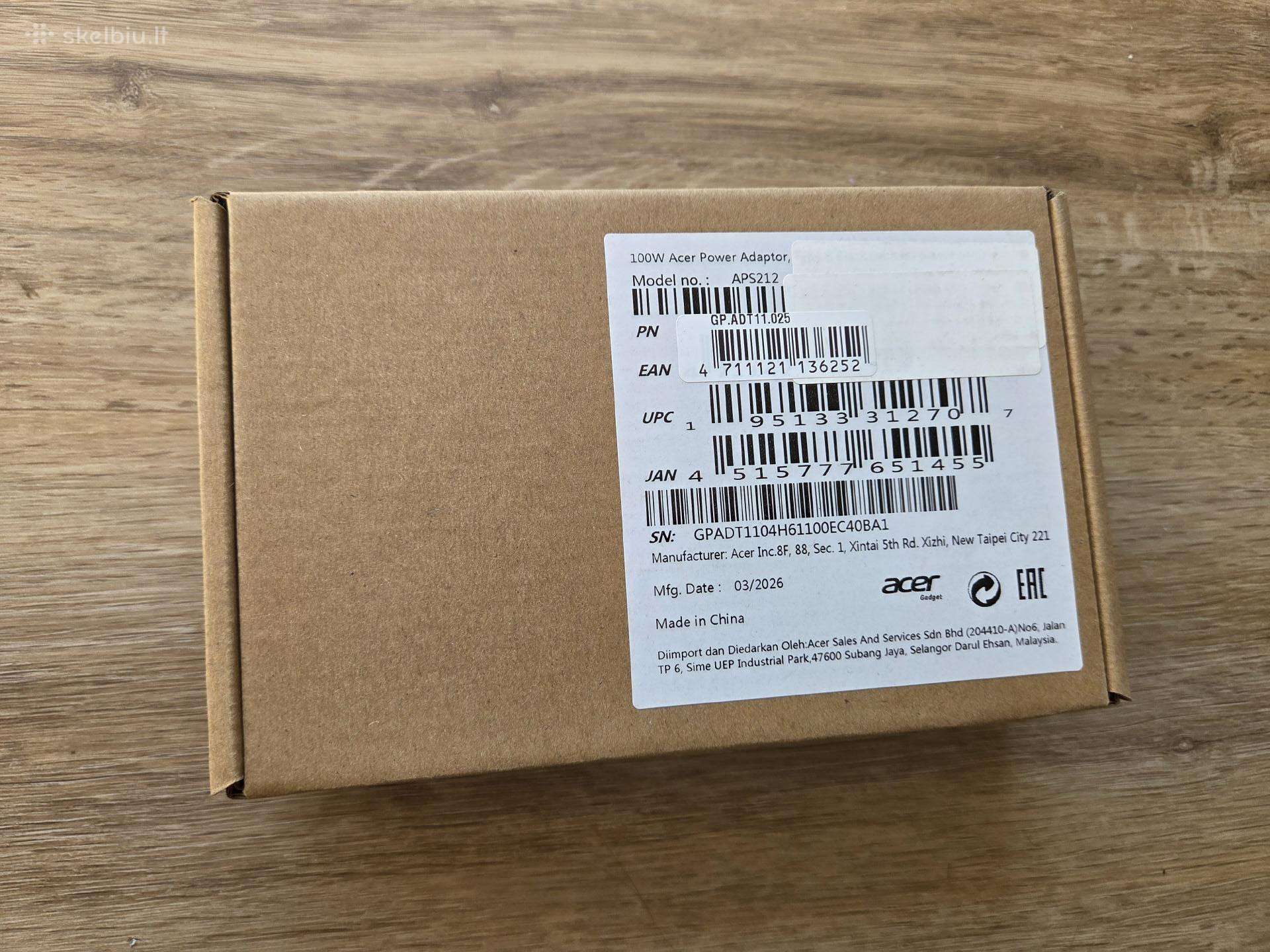 Acer 100w Usb-c Laptop Charger - Black adapteris