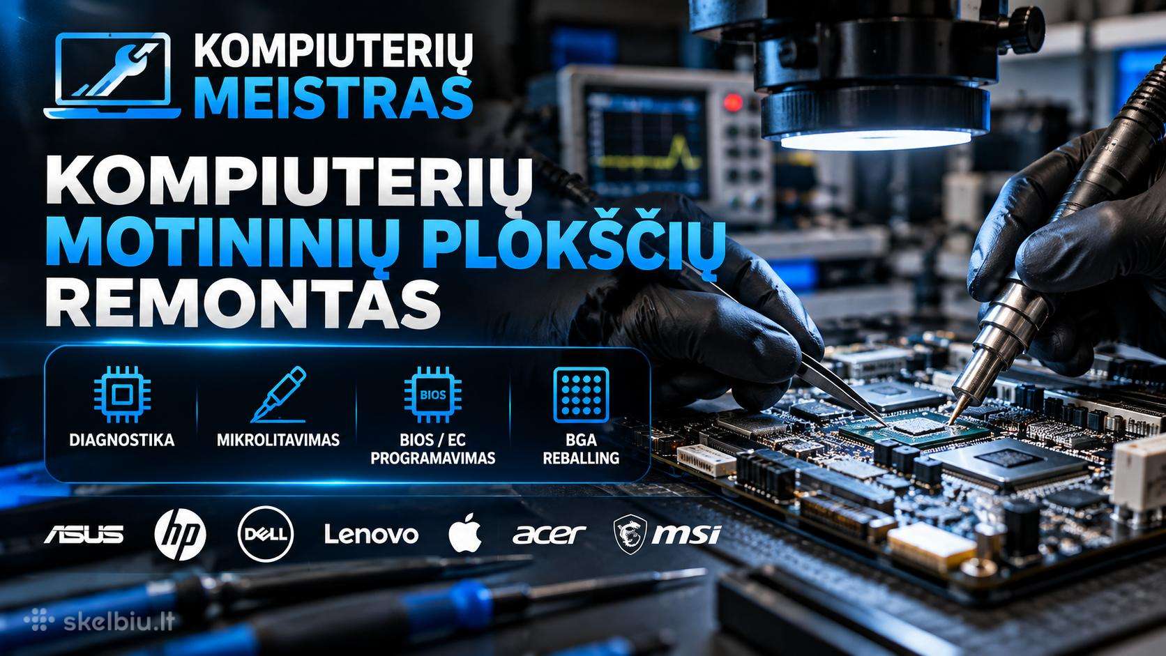 Kompiuterių motininių plokščių remontas