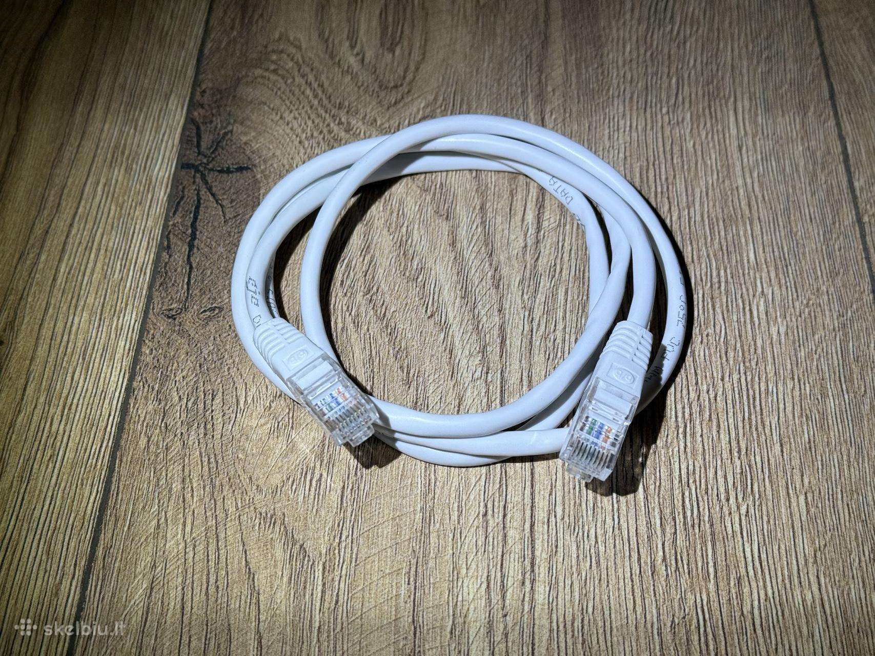 1.2m Cat 5e Ethernet kabelis, baltas