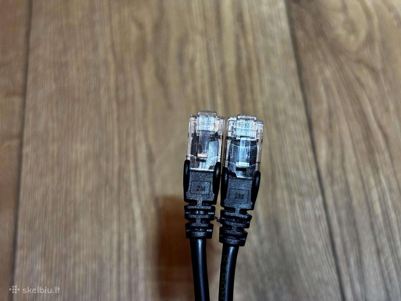 2m Cat 5e kabelis, juodas