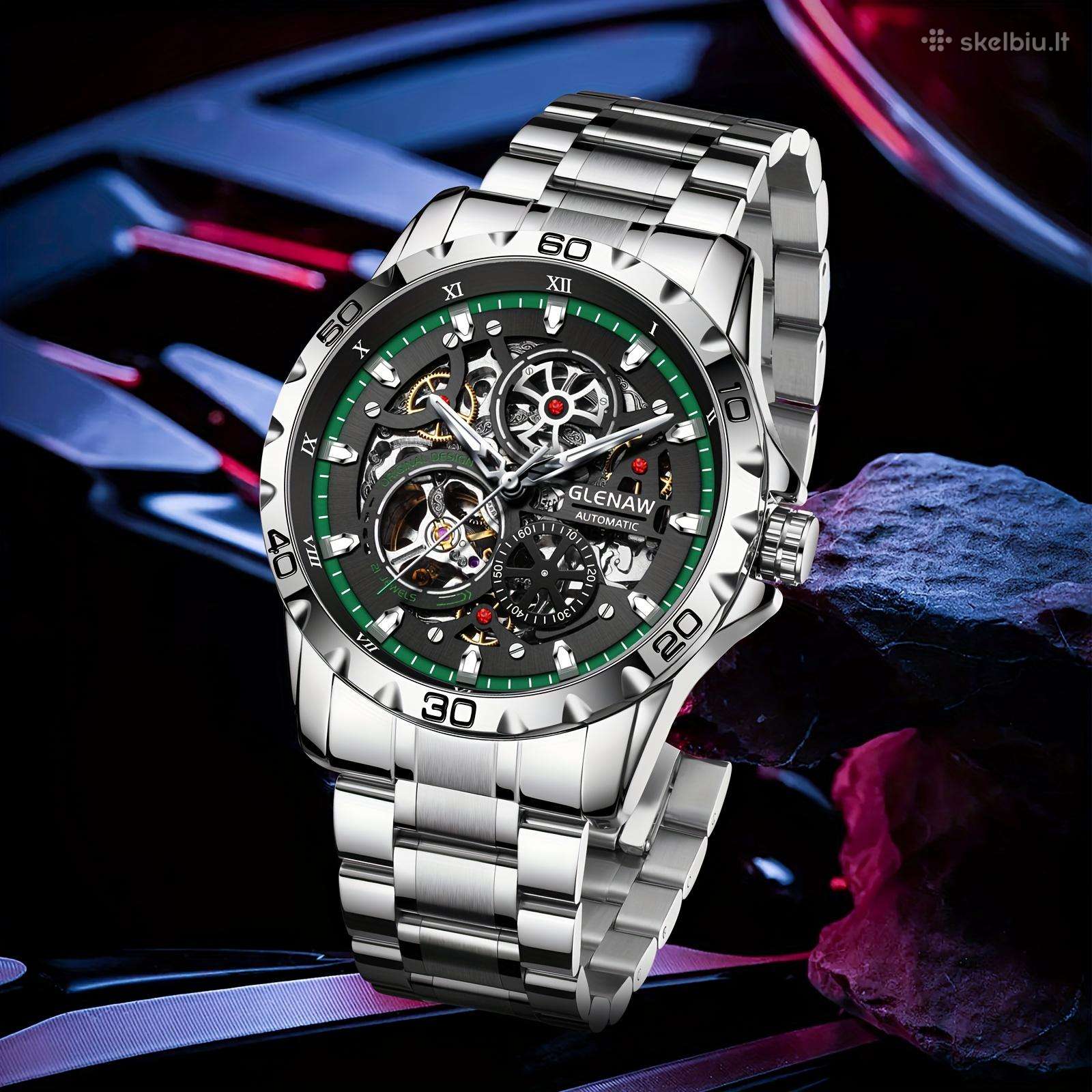 Mechaninis Automatinis Skeleton kiniškas laikrodis