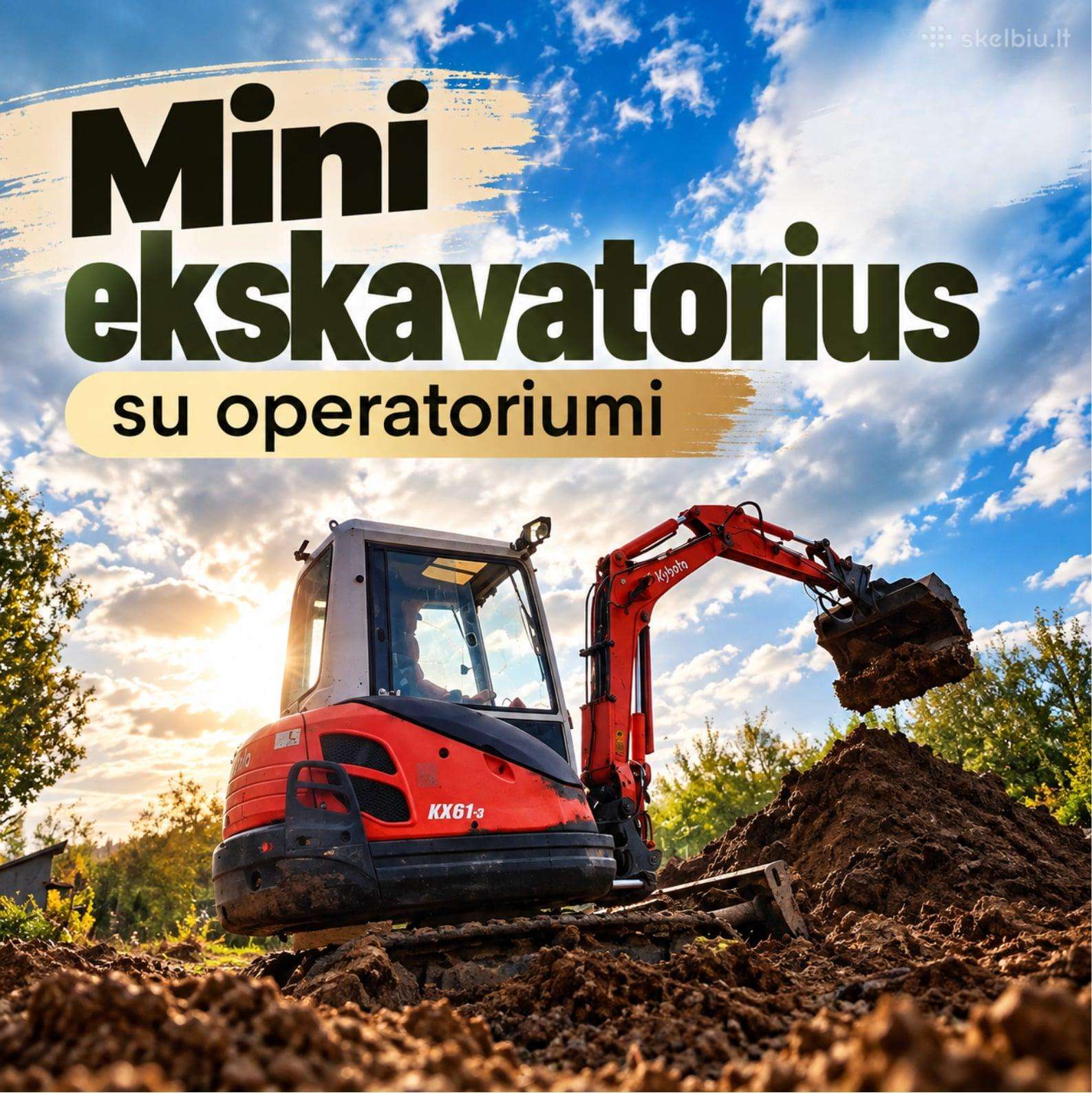Mini ekskavatoriaus paslaugos