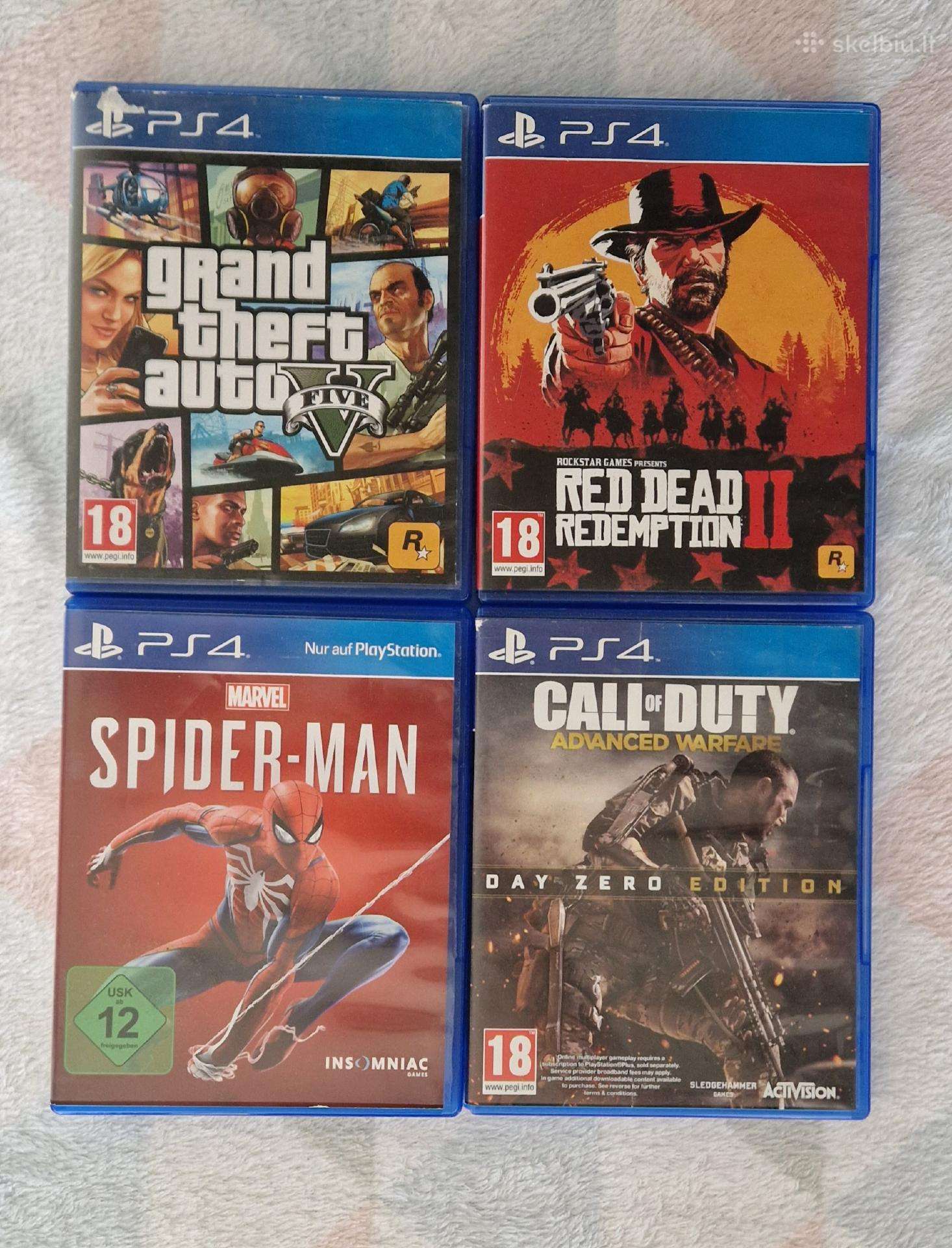 Ps4/ps5 žaidimai (Gta V,rdr 2,spider-man,cod)