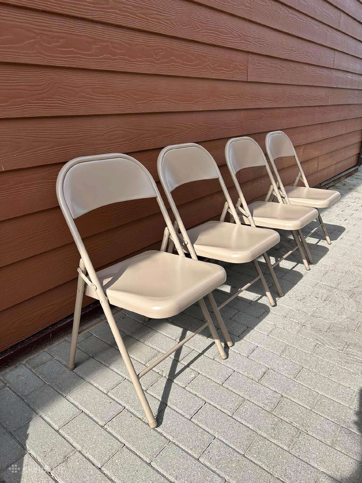 Tvirtos metalinės sulankstomos kėdės