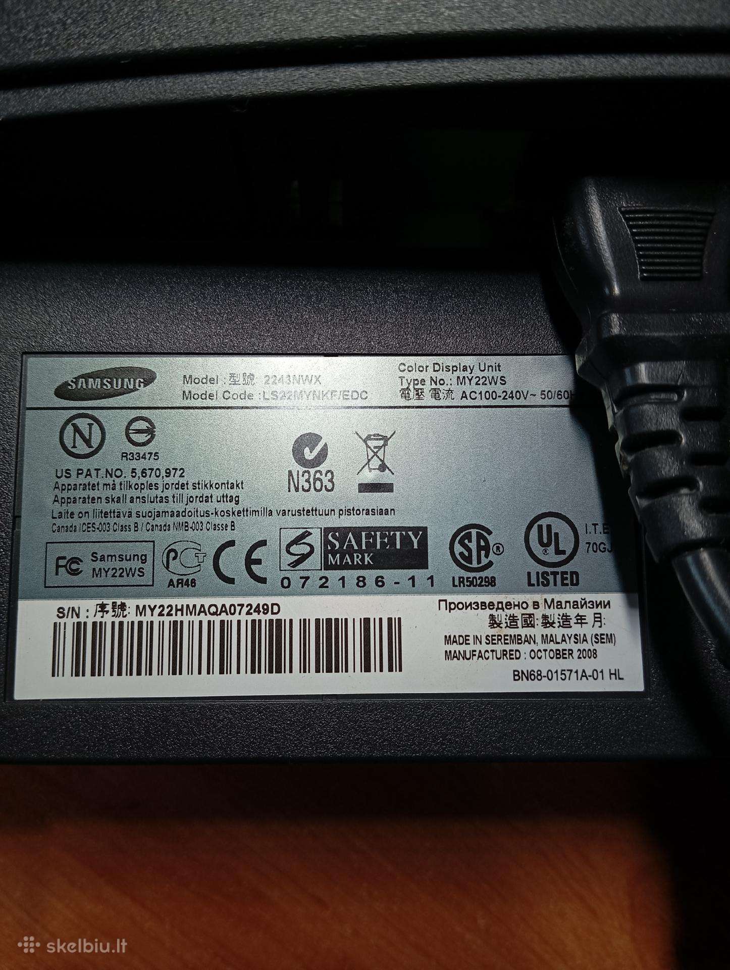 Monitorius Samsung My22ws