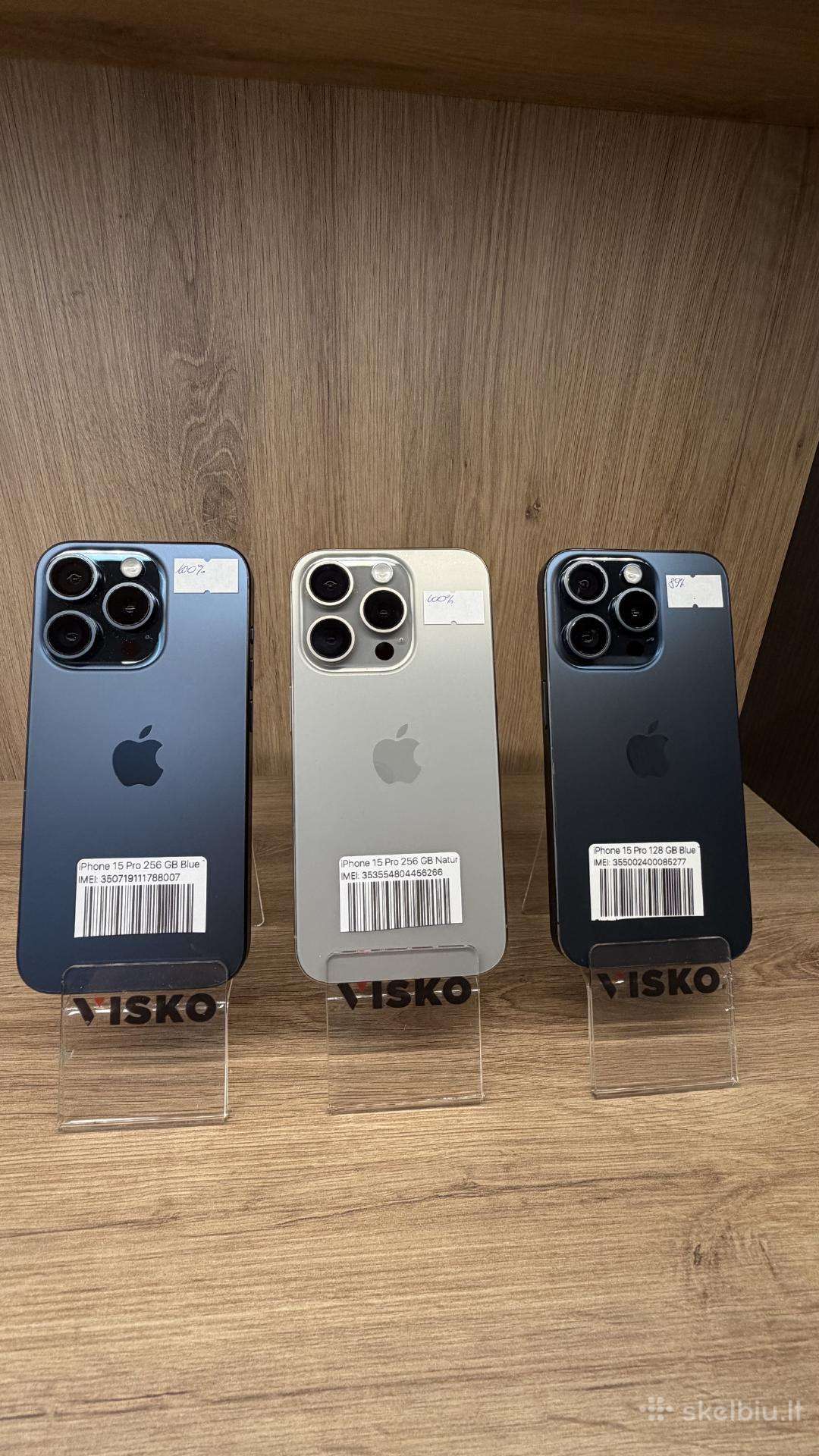 Labai tvarkingi Apple iPhone 15 pro 128gb ir 256gb