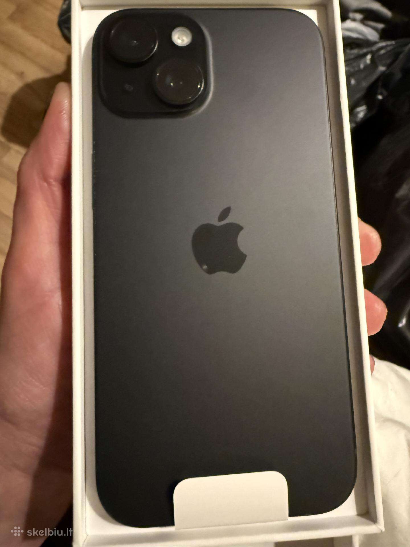 Naujas iPhone 15 128gb, juodas
