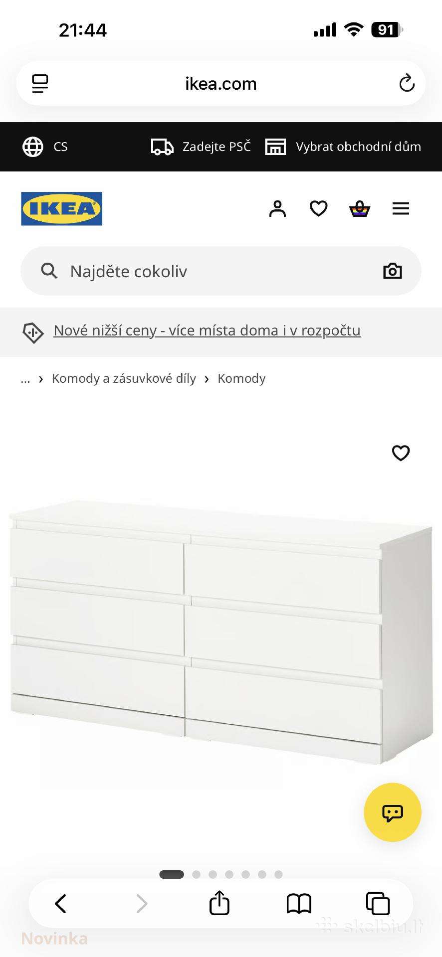 Ikea baltos Komodos