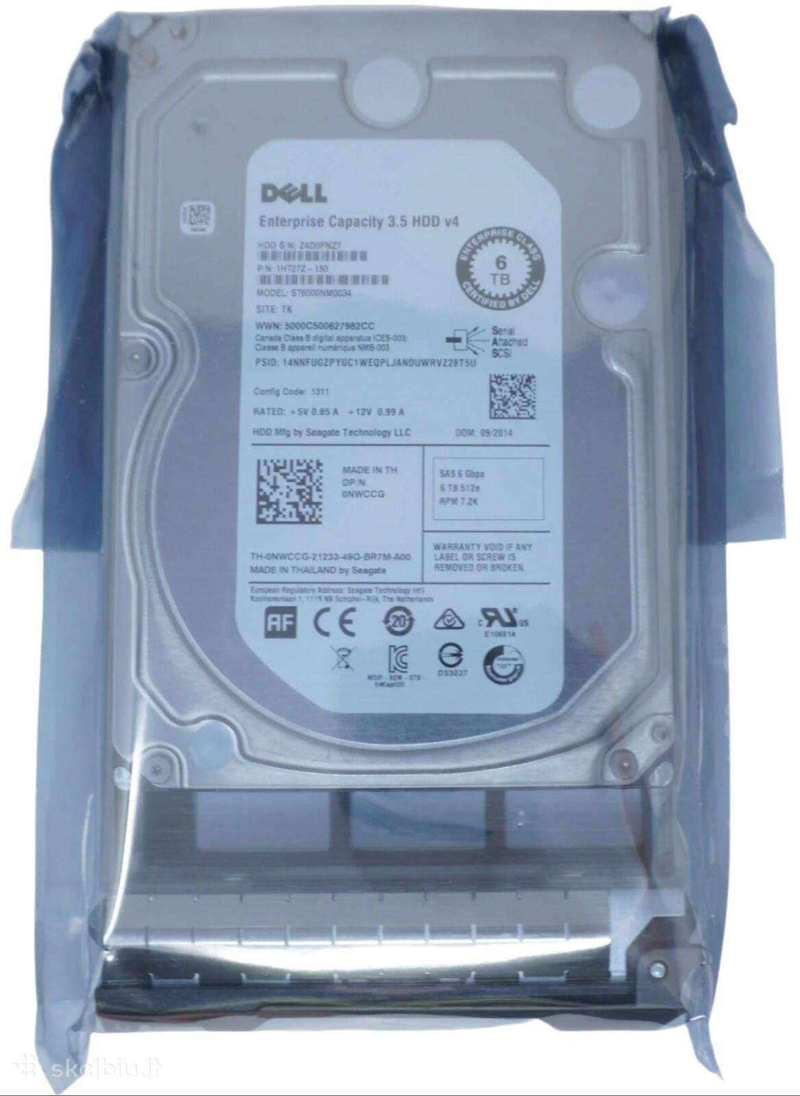 Dell 6tb Sas HDD St6000nm0034, 7200 rpm, 3.5 col.