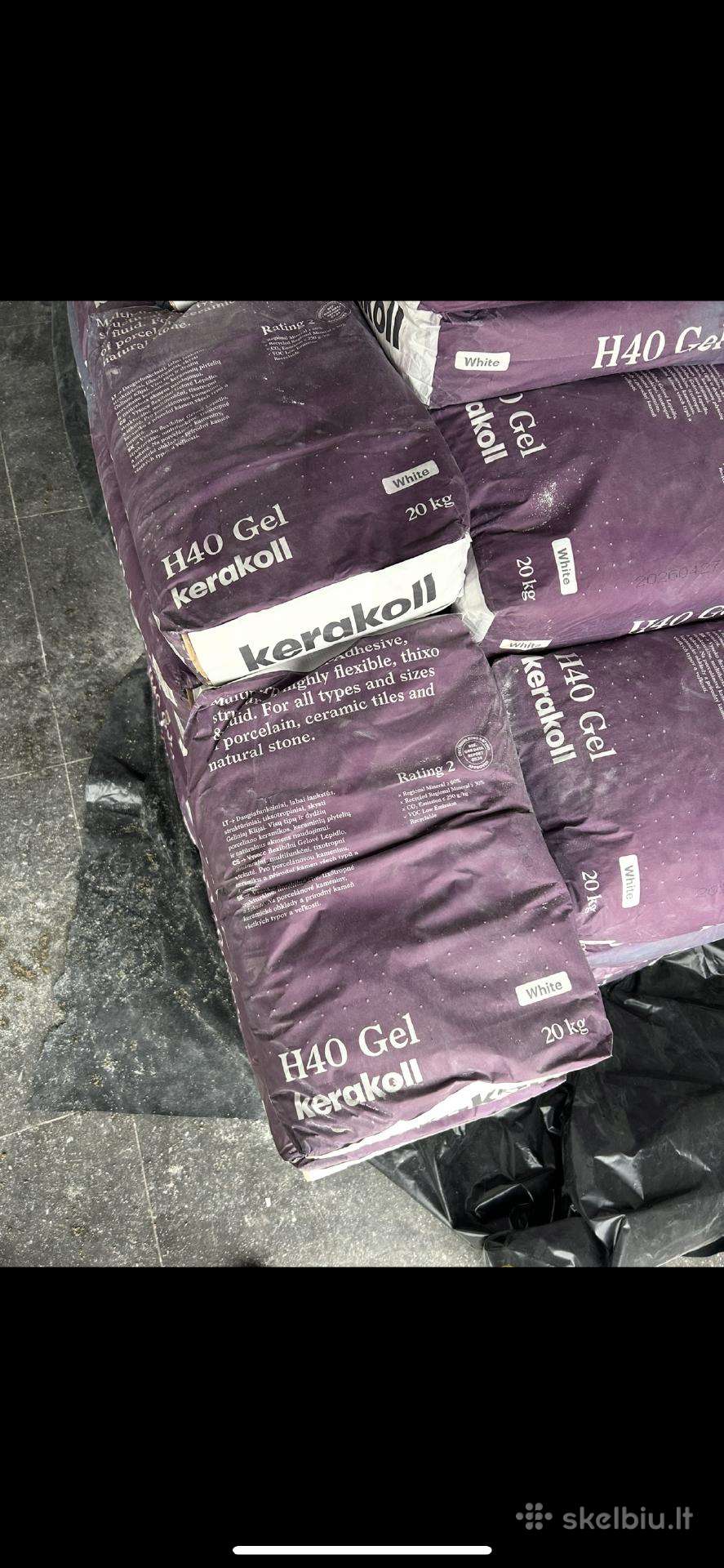 Klijai Kerakoll H40 Gel C2te S1, balti