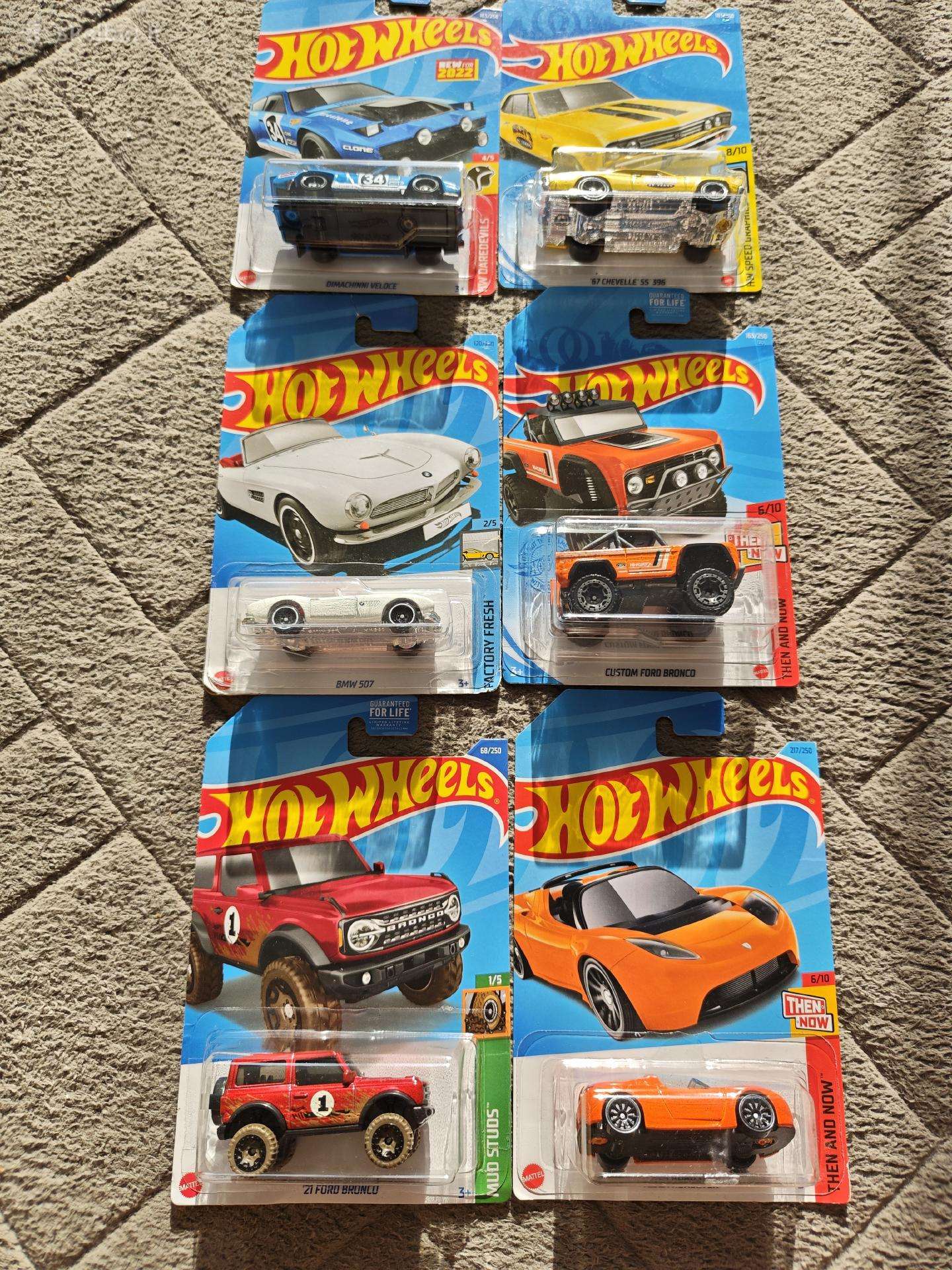 6x hot wheels long card