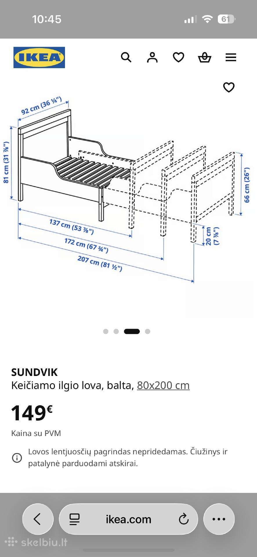 Ikea vaikiškos lovos