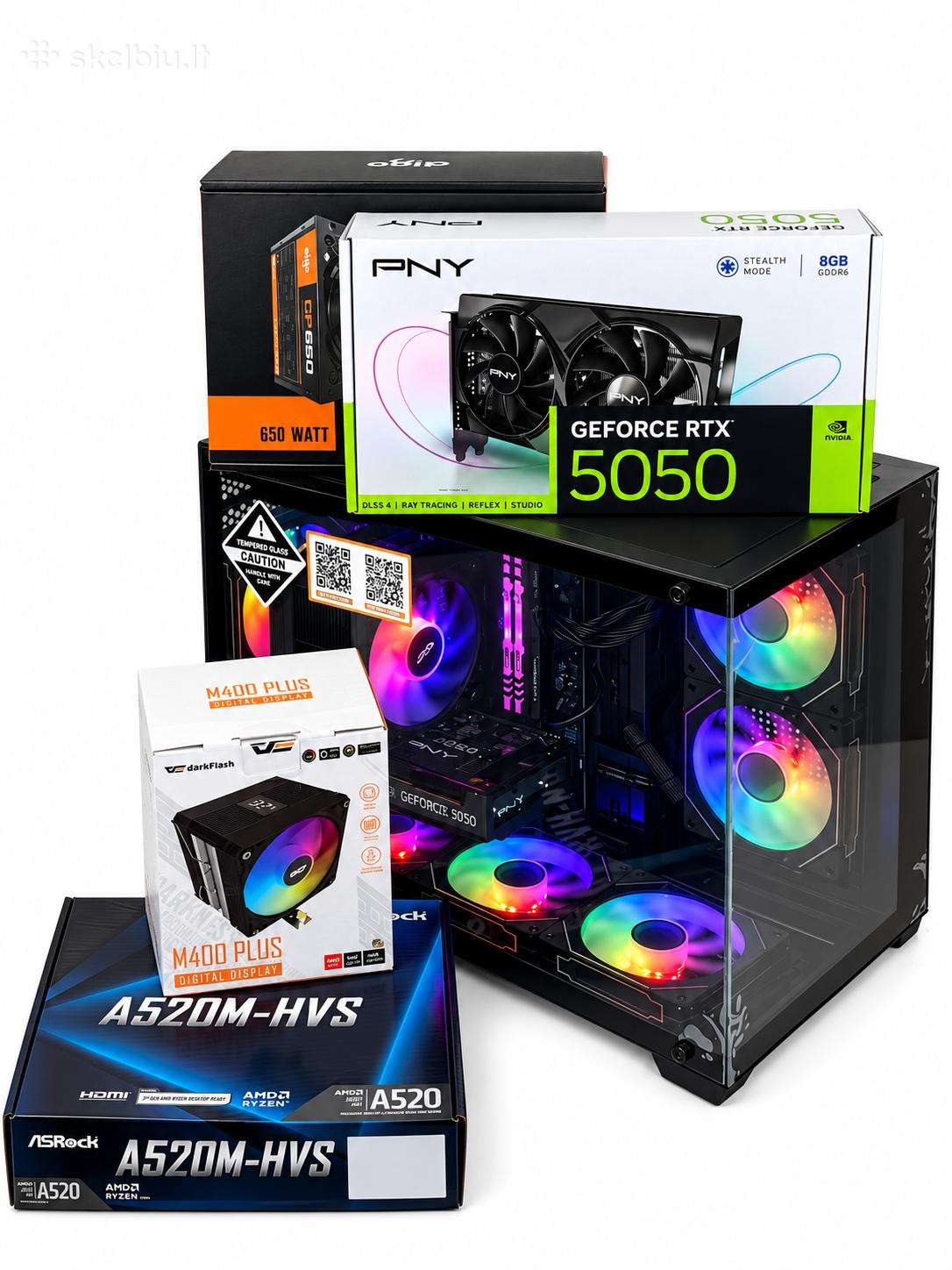 Naujas! Stacionarus Žaidimų Pc Rtx 50 Ryzen 5