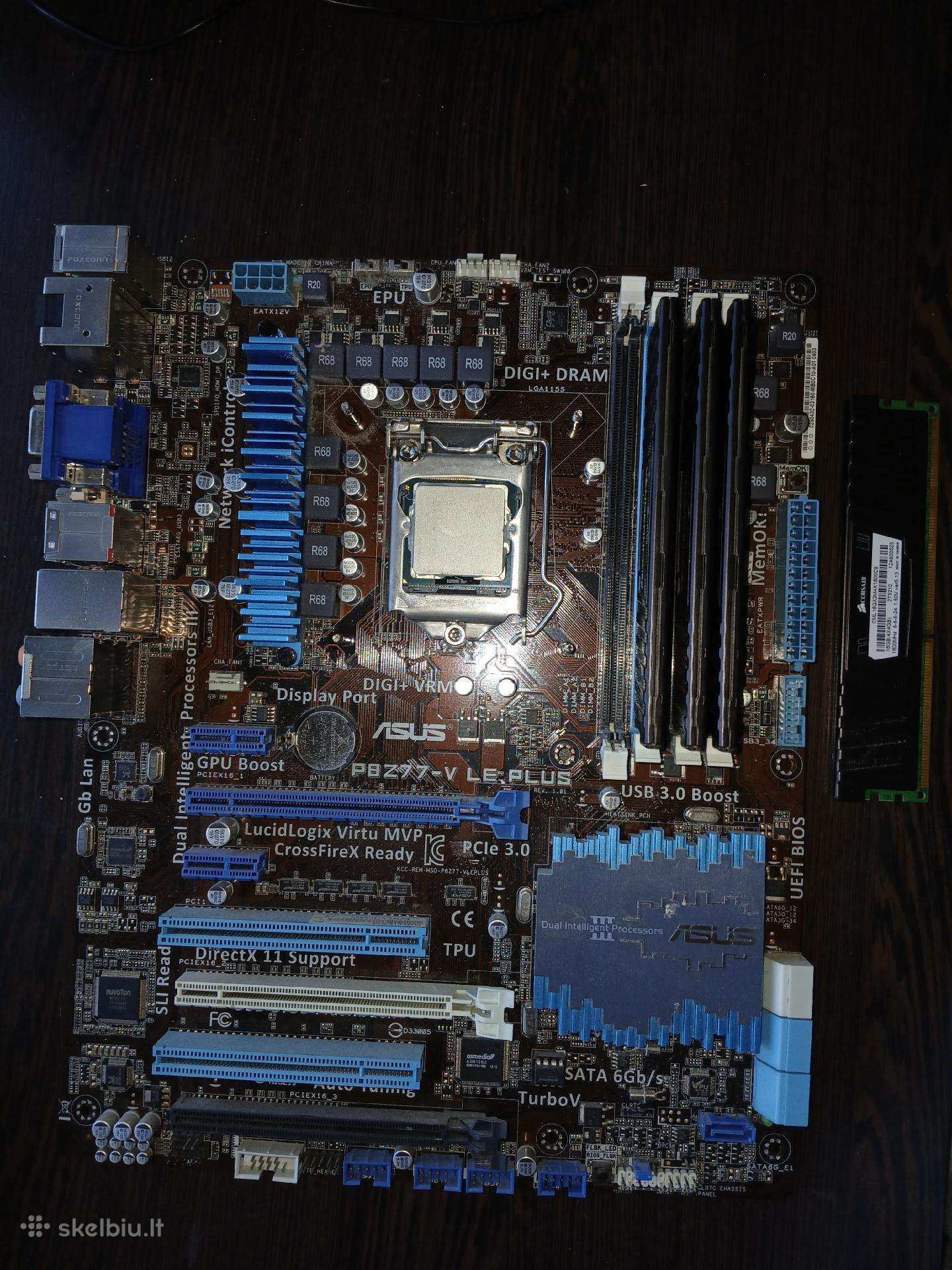 Asus P8z77-v + intel i7 3770k + 4x4gb ddr3 1600mhz